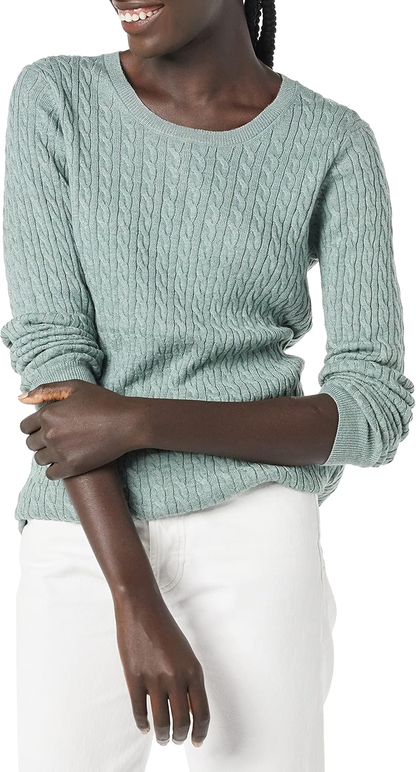 Thumbnail 6 de Amazon Essentials Damen Leichter Langarm-Pullover mit Rundhalsausschnitt und Zopfmuster – Übergröße