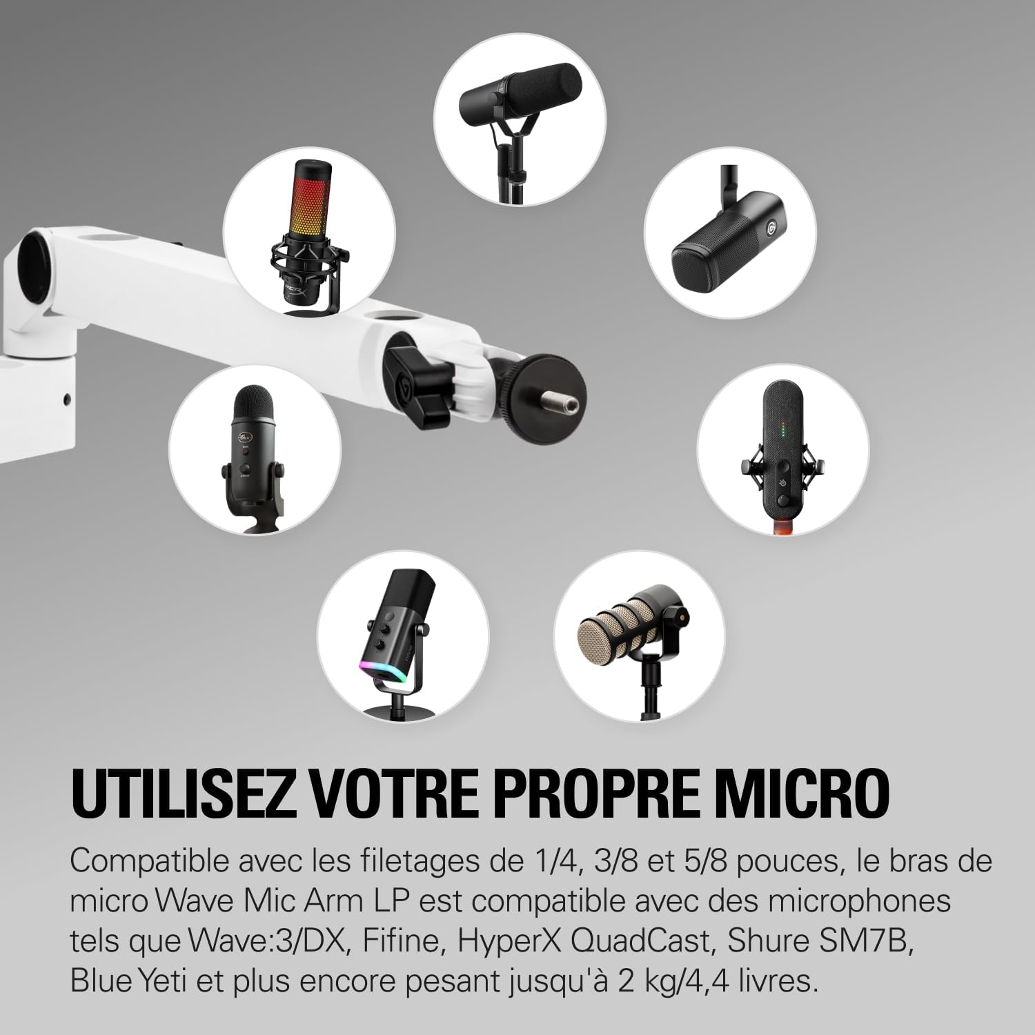 Detalle 2 de Elgato Wave Mic Arm LP 740 mm blanche