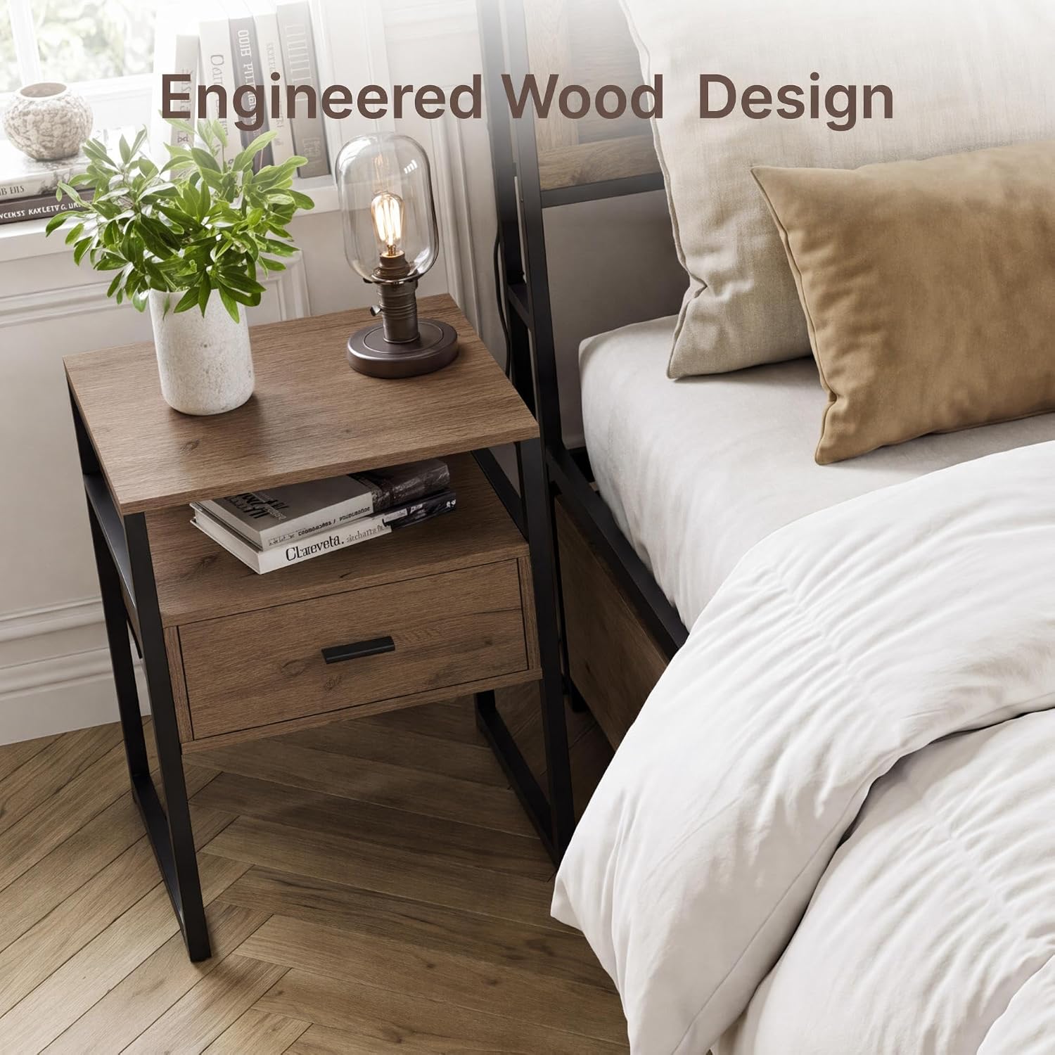 Detalle 1 de KISLOT Nightstand Set in Walnut