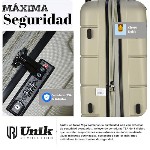 Thumbnail 4 de Unik REVOLUTION Maleta de Cabina 55x40x20 cm Expandible (41L) – ABS ligero, 4 ruedas 360°, TSA, Taupe