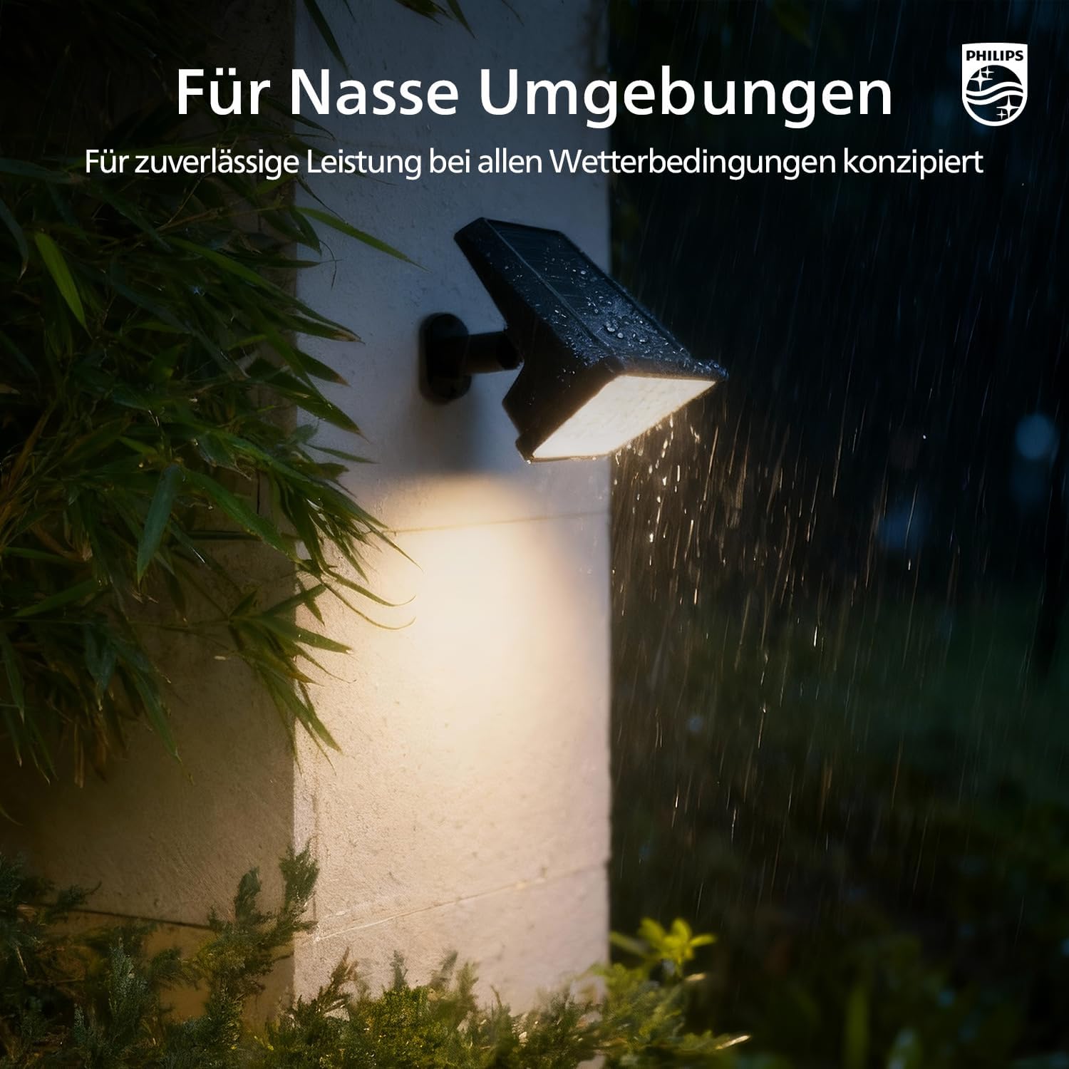 Thumbnail 6 de Philips 4er-Set Solarstrahler für Außen – 18 LEDs RGBW, Dämmerung bis Morgendämmerung, wasserdicht, 9 Beleuchtungsmodi