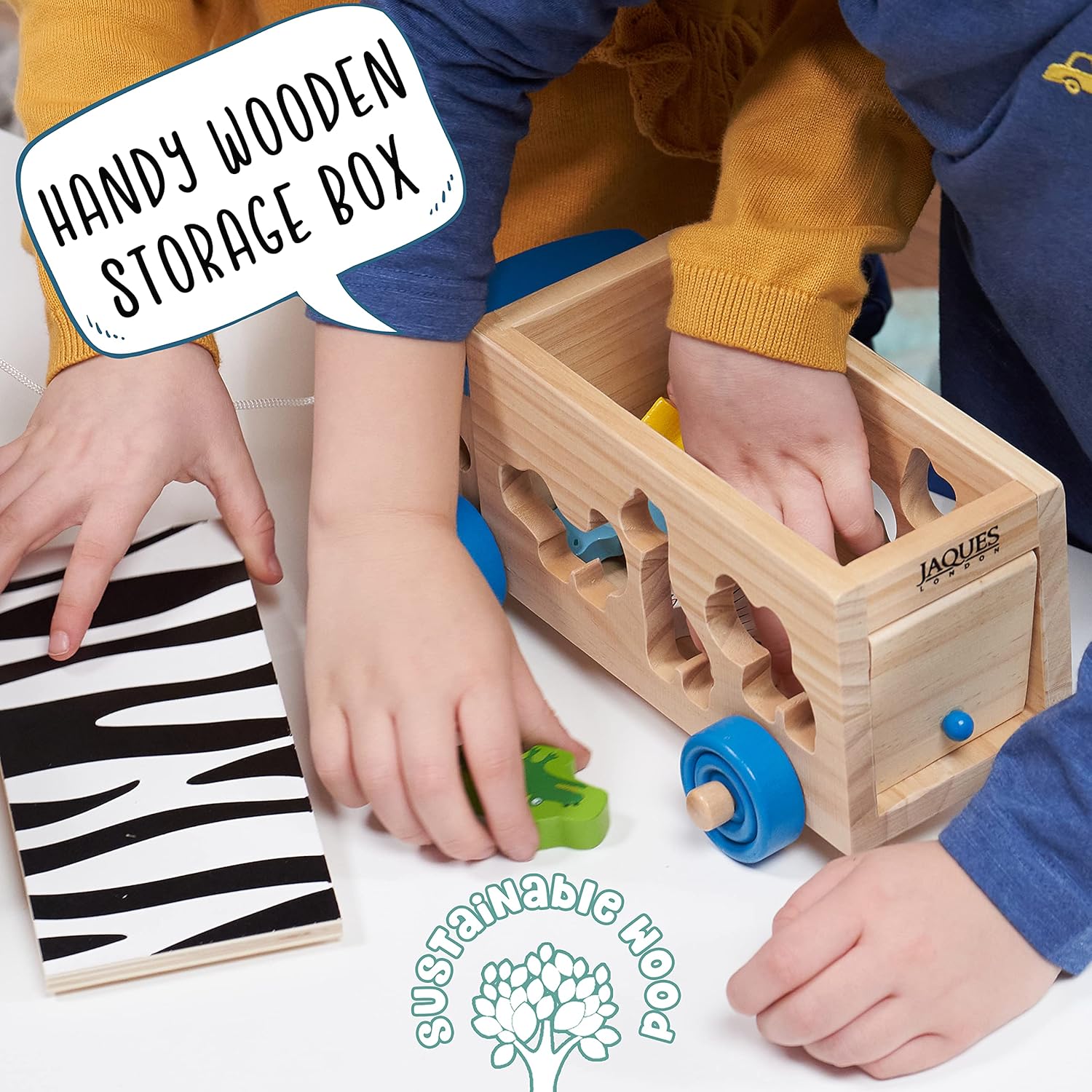 Thumbnail 4 de Jaques of London Wooden Shape Sorter 6 animals