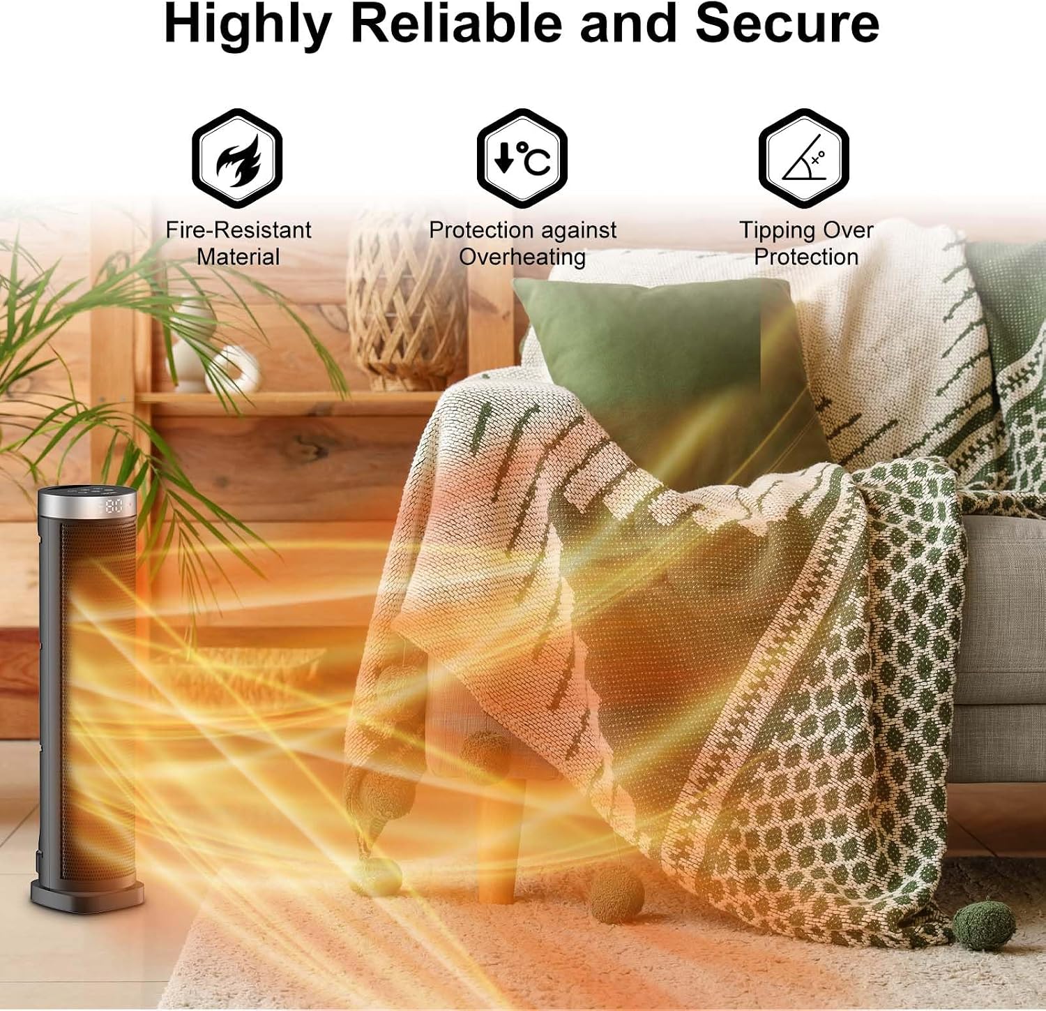 Thumbnail 1 de 70° Oscillating Space Heater ⚡