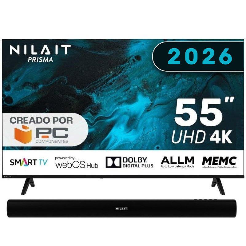 Detalle de Nilait Prisma 55UD7004ST: Smart TV 55" 4K WebOS con Barra Harmony de 30 W