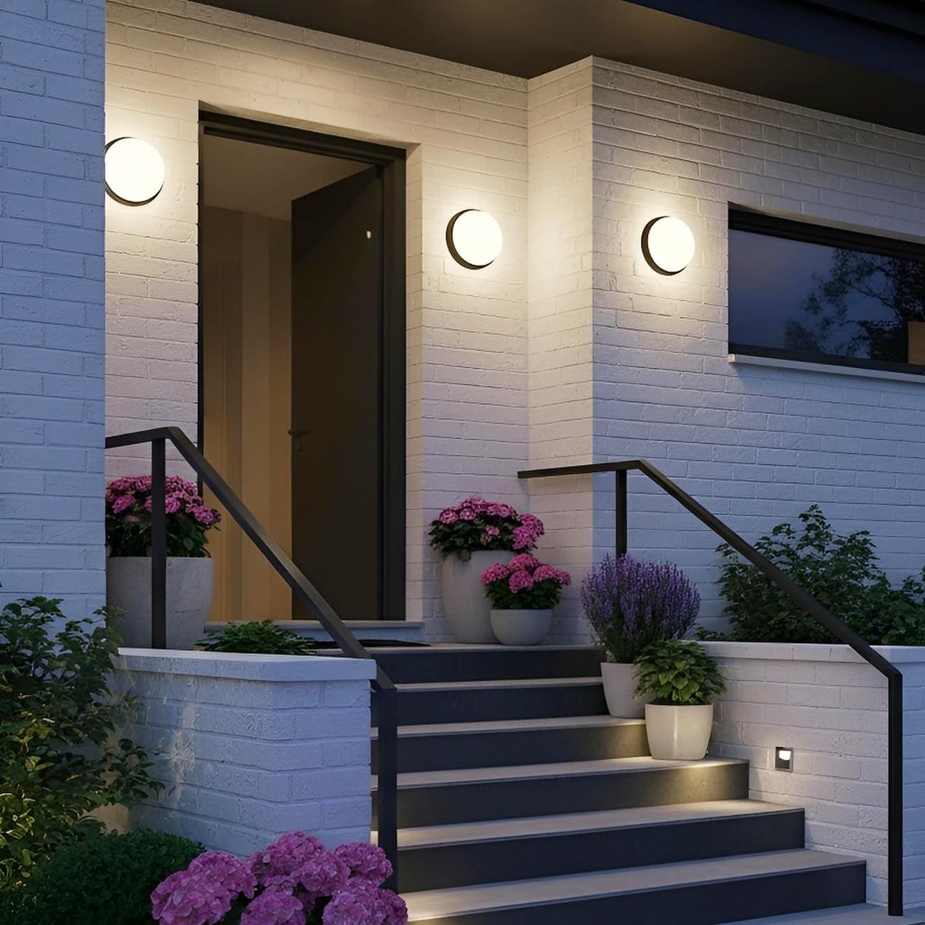 Detalle de ANWIO Applique da Esterno Nero 14W LED IP54: 1400 lm, 4000K Neutro – Luce Bianca Naturale per Esterno