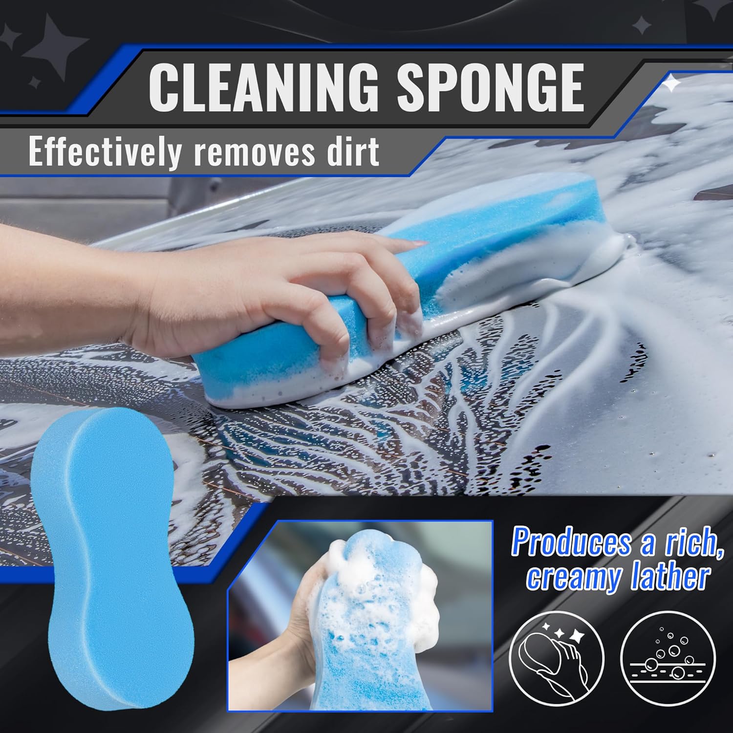 Thumbnail 2 de Bemece 30-Pcs Car Detailing Kit (Blue) – brushes for rims, interiors, vents & dash