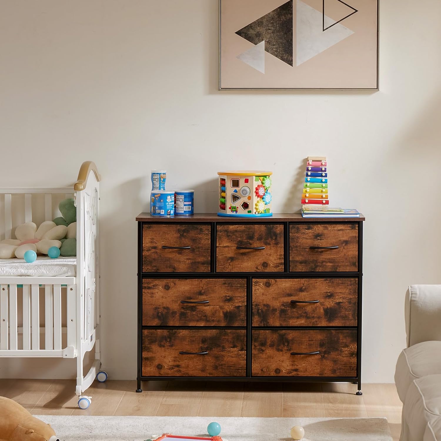Detalle 2 de OLIXIS Fabric Dresser with 7 Drawers