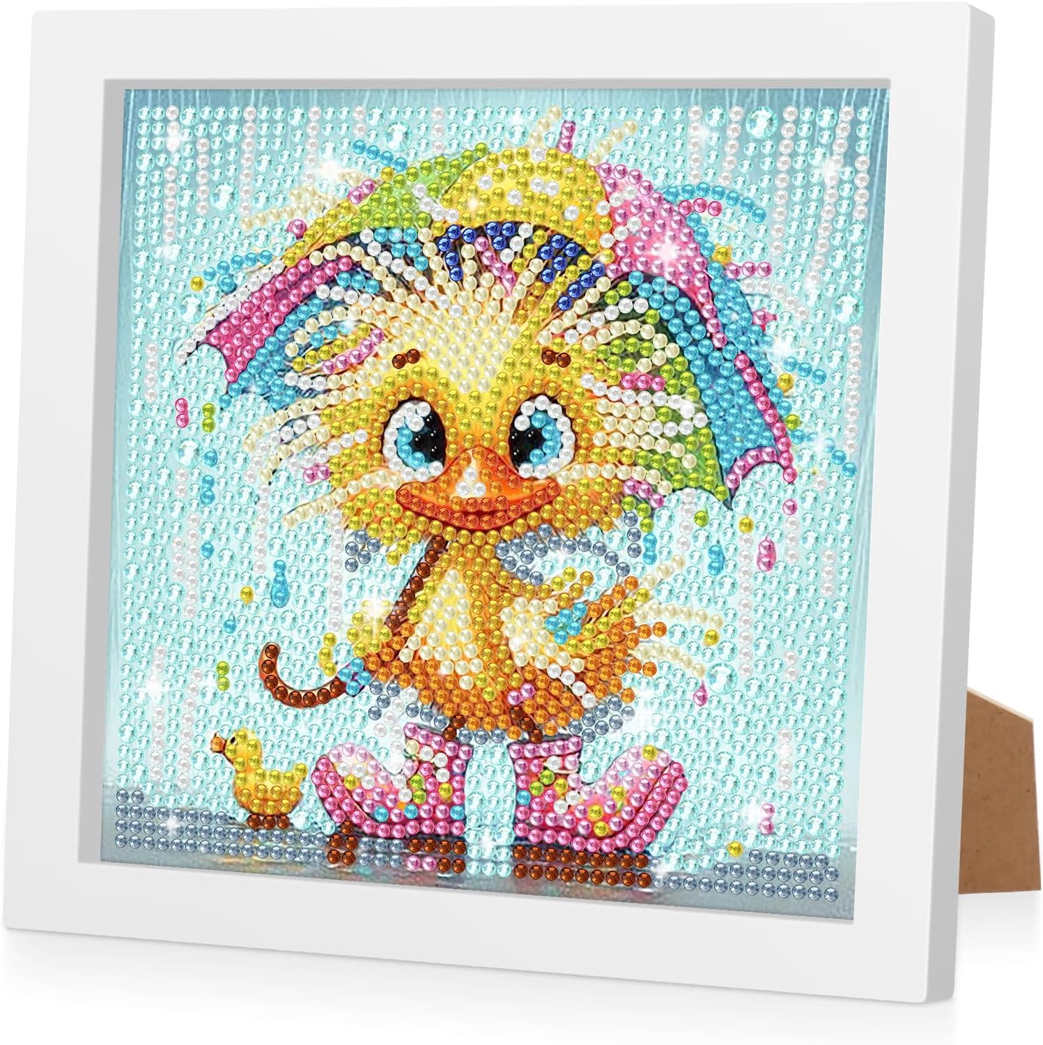 Thumbnail 6 de BIGRIMA 5D Diamond Art Kit, 7x7-Inch Framed Rainbow Swan