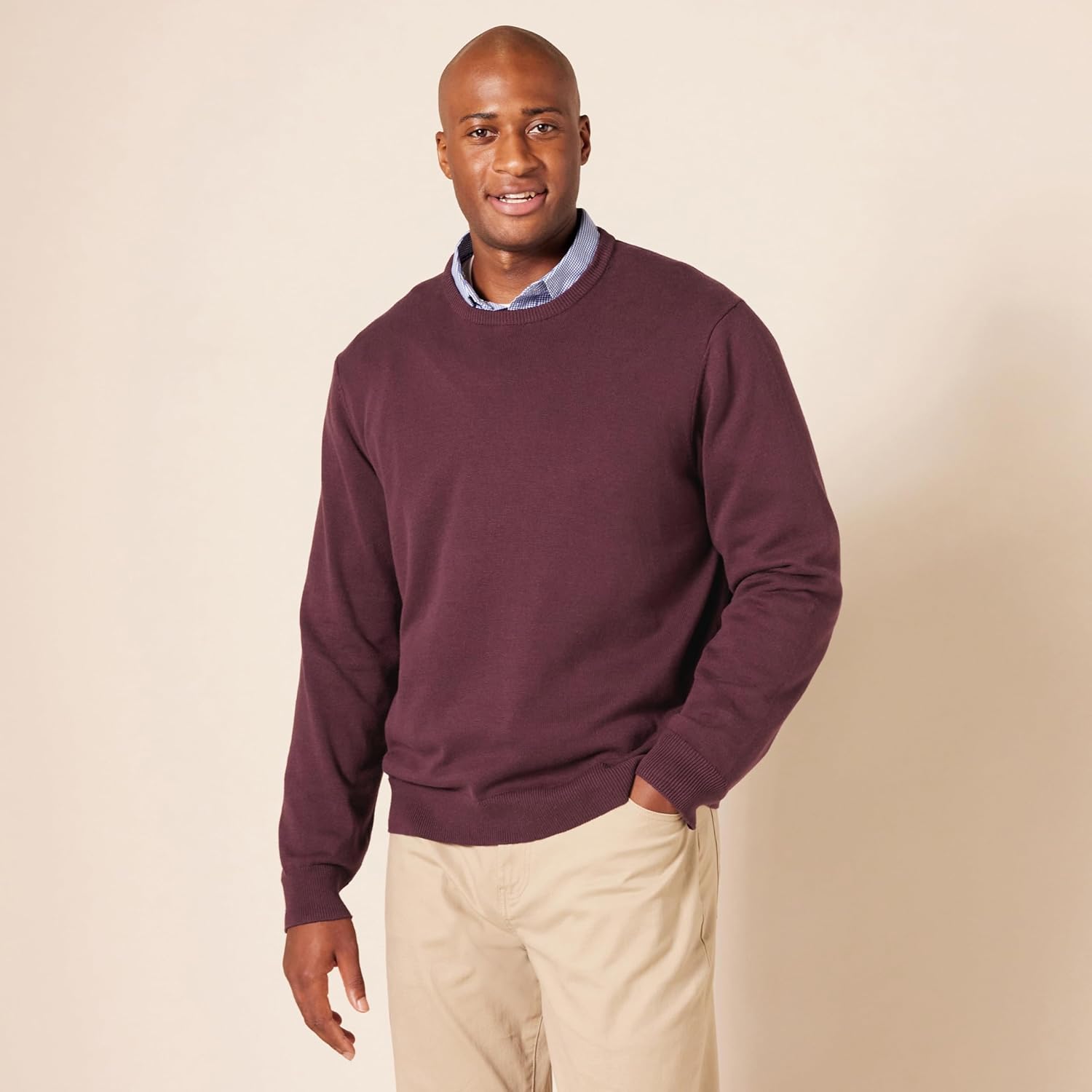 Thumbnail 5 de Amazon Essentials Herren Pullover mit Rundhalsausschnitt aus 100% Baumwolle (normaler Schnitt, Zopfmuster)