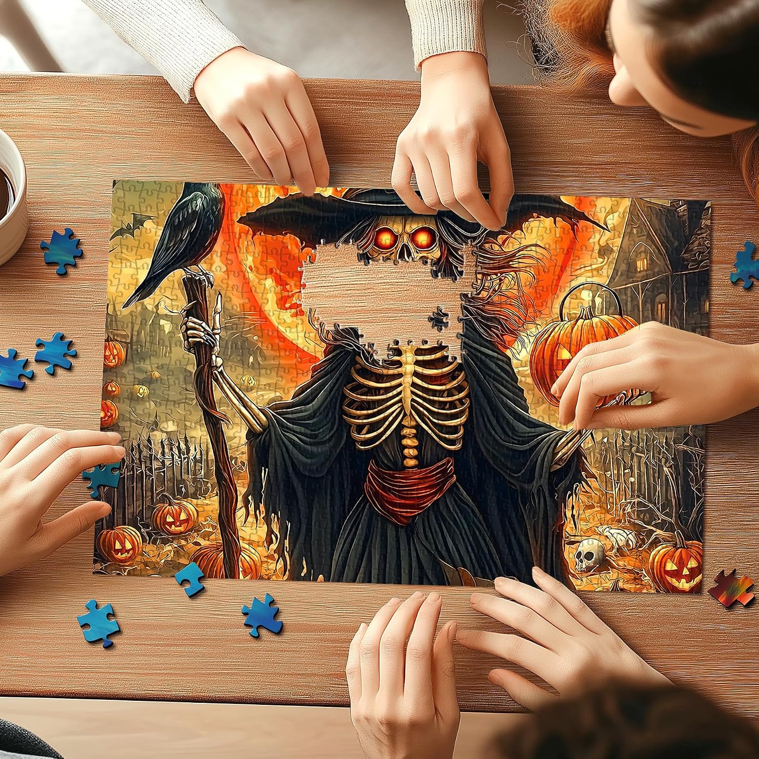 Detalle 1 de MisPuz Puzzles for Adults 1000 Pieces Halloween Witch Jigsaw Puzzle