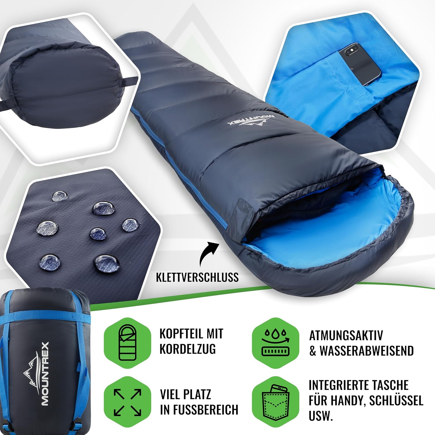 Detalle 1 de MOUNTREX Schlafsack Winter Sommer