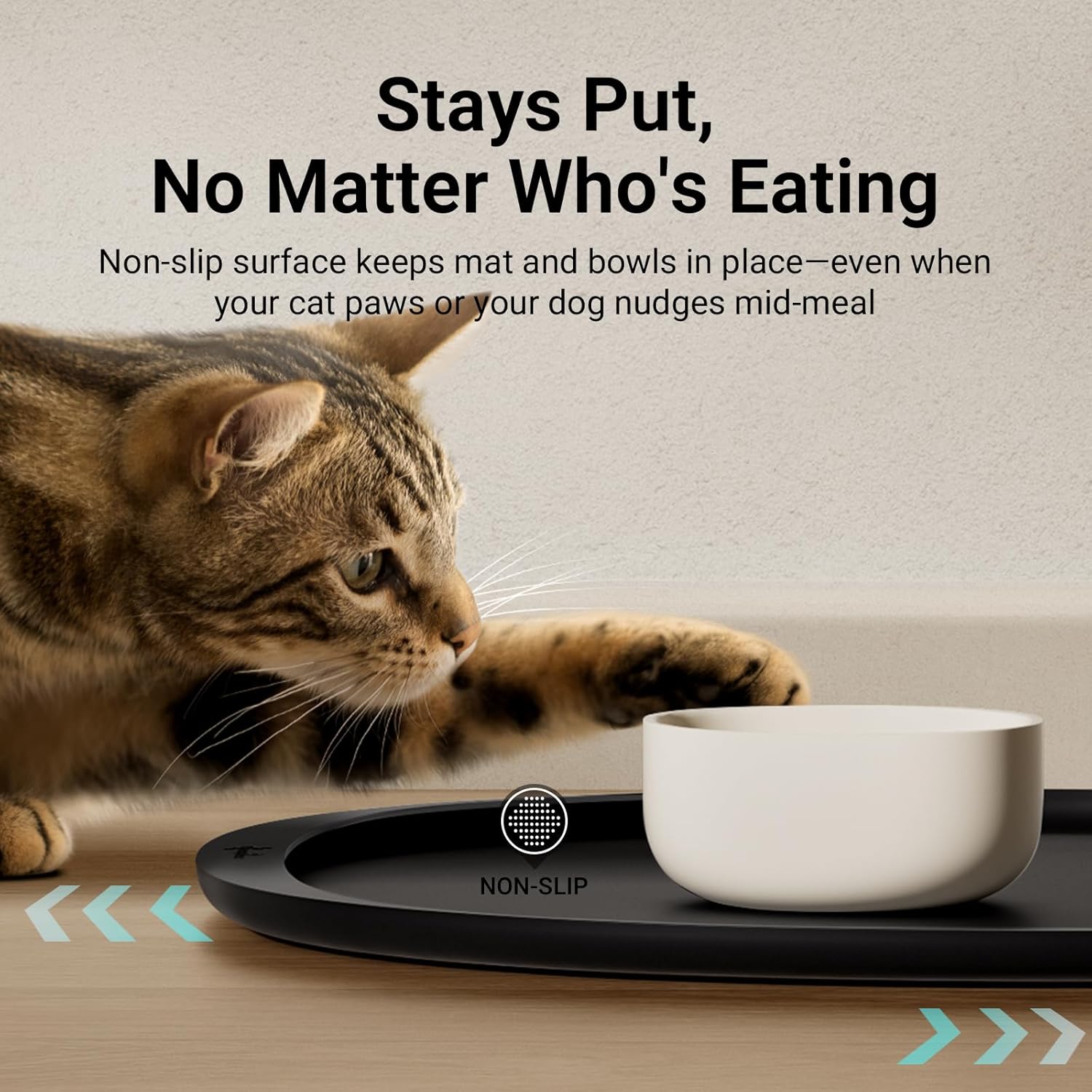 Thumbnail 6 de DownyPaws Cat Feeding Mat for Floors – Waterproof, BPA-Free Silicone with Raised Edge (45×32 cm)