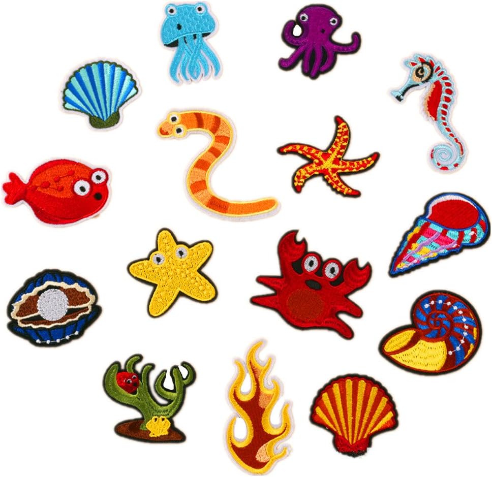 Thumbnail 2 de Marine Creature Iron-On Patches, 27-Piece Set