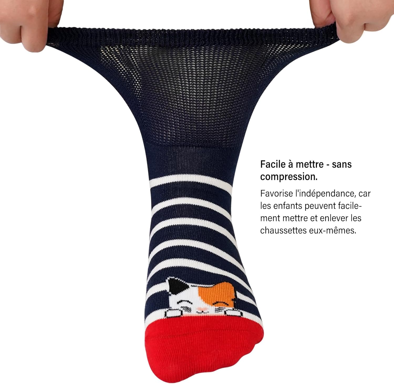 Thumbnail 3 de LOFIR Lot de 5 paires de chaussettes fantaisie coton pour filles (modèles animaux chat & chien), 2 à 12 ans