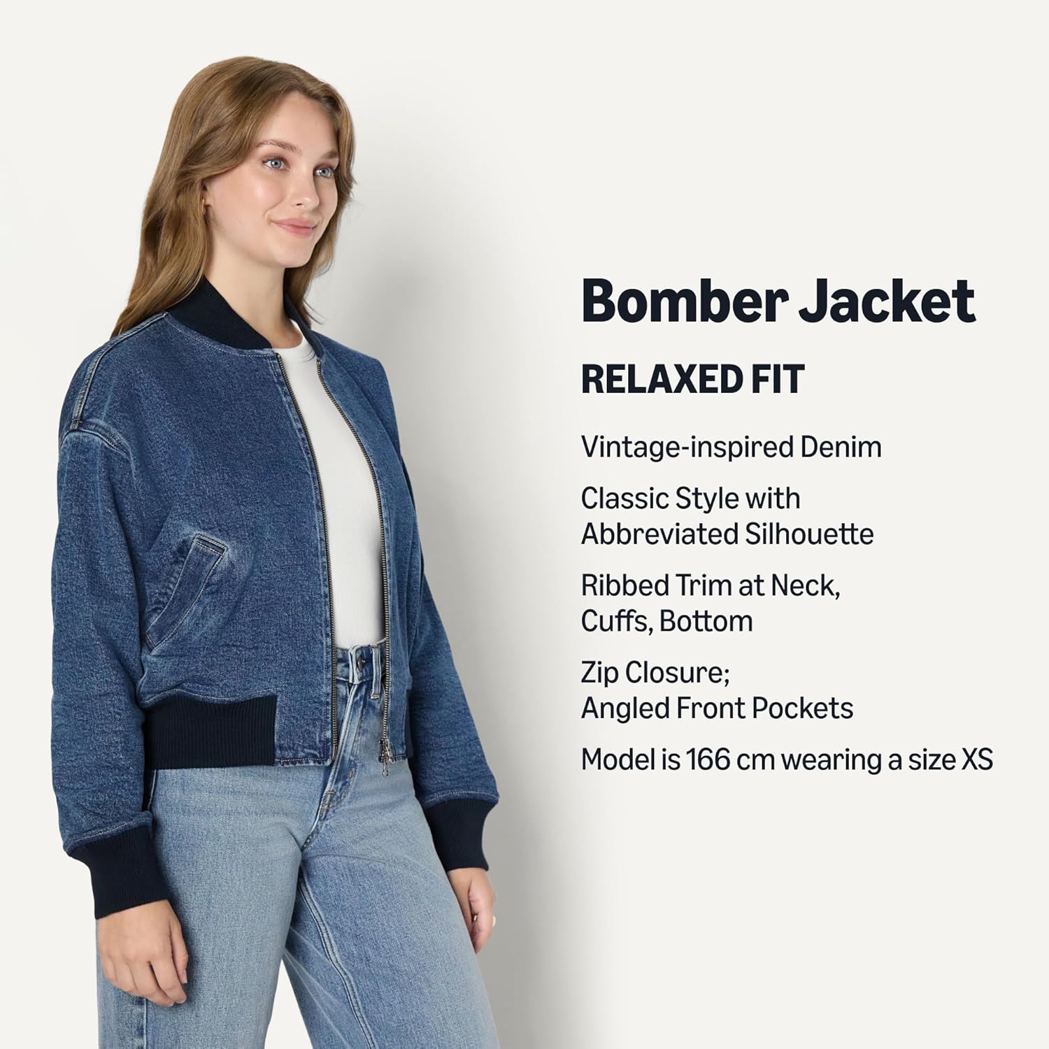 Thumbnail 1 de Amazon Essentials Women’s Relaxed-Fit Denim Bomber Jacket