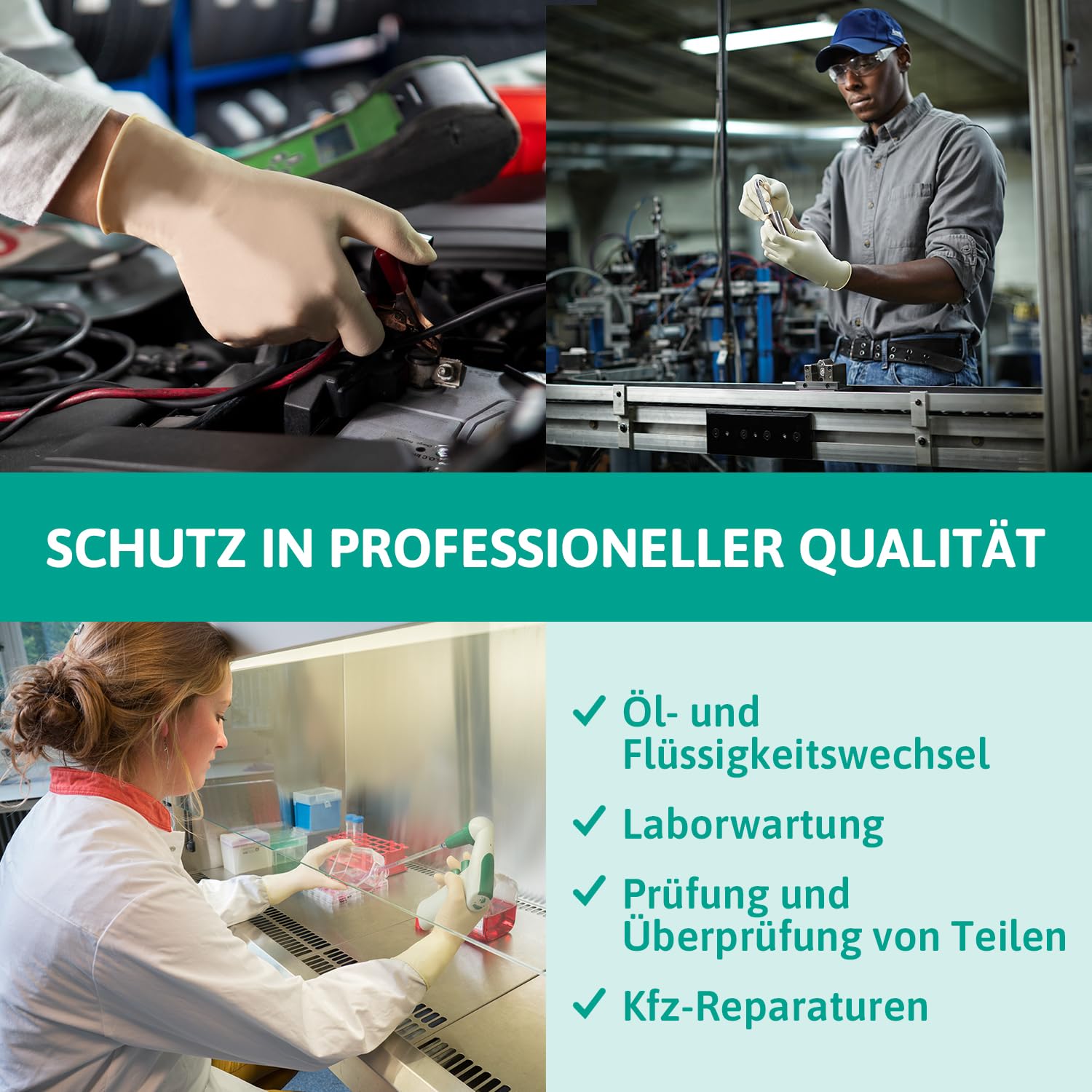 Detalle de Ansell Microflex 63-864 Einmalhandschuhe – Latex, Texturierte Fingerspitzen, Größe M, 100 Stück