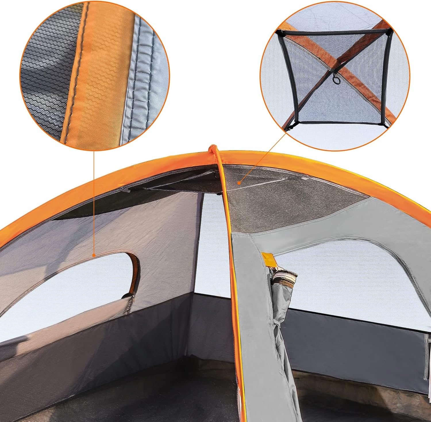 Detalle de Amazon Basics 4-Person Dome Tent with Rainfly for Three-Season Camping