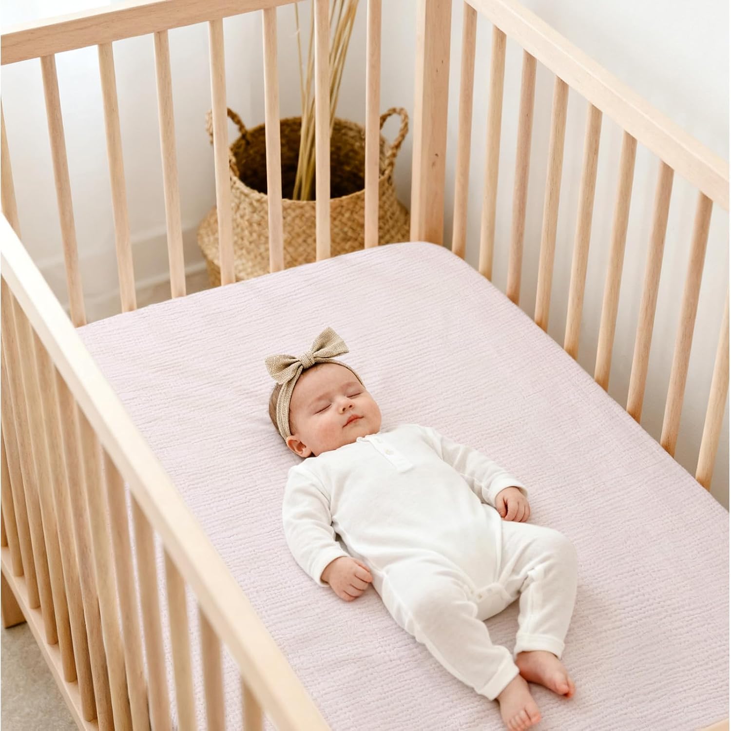 Thumbnail 2 de lulumoon CB-56 Muslin Crib Sheets, 52 x 28-Inch Cotton, 9-Inch Pockets, 2-Pack