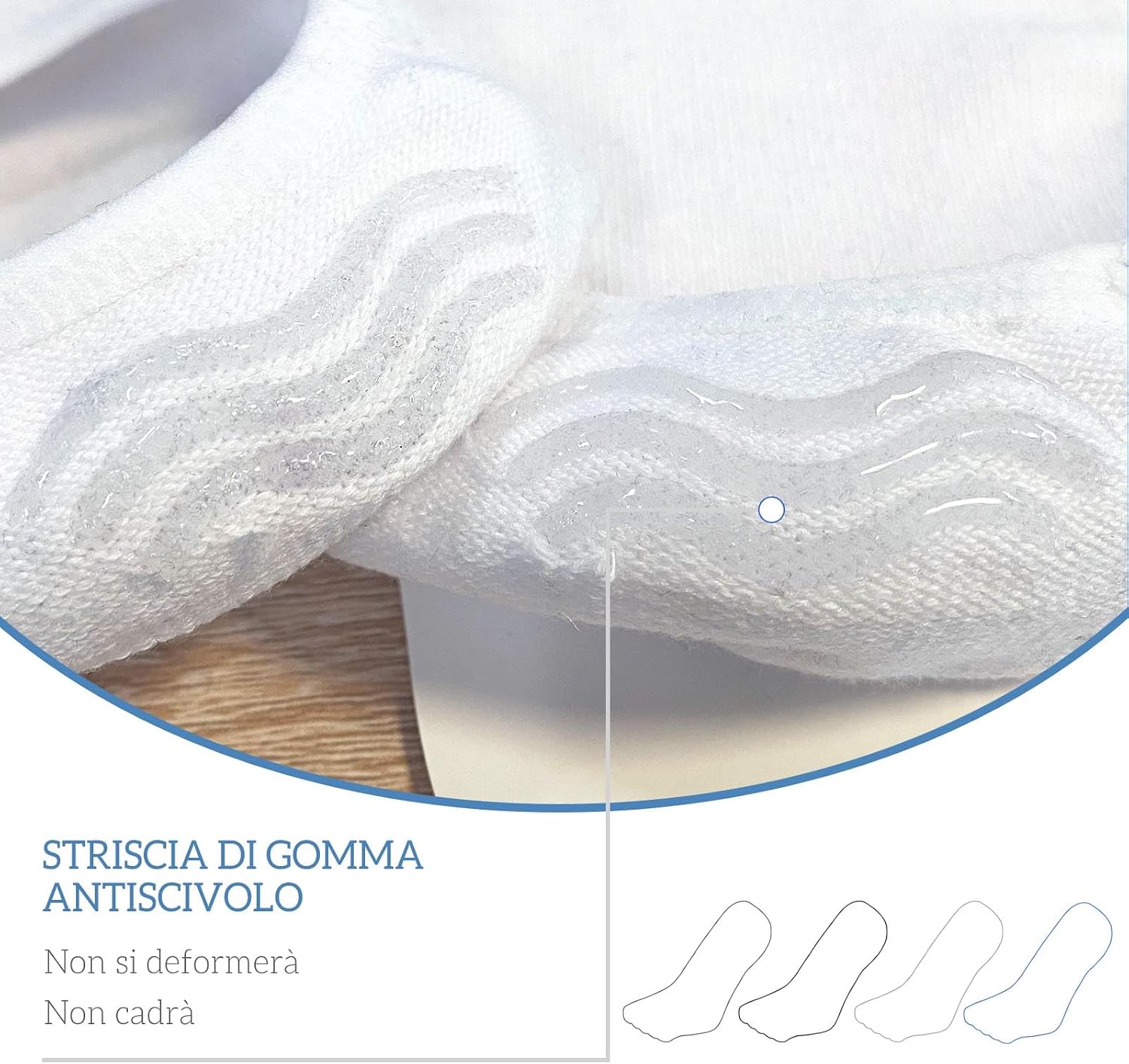 Detalle de PUTUO Calzini Fantasmini con Dita da Uomo: 5 dita, cotone, invisibili e traspiranti (4 paia, taglie 39-46)
