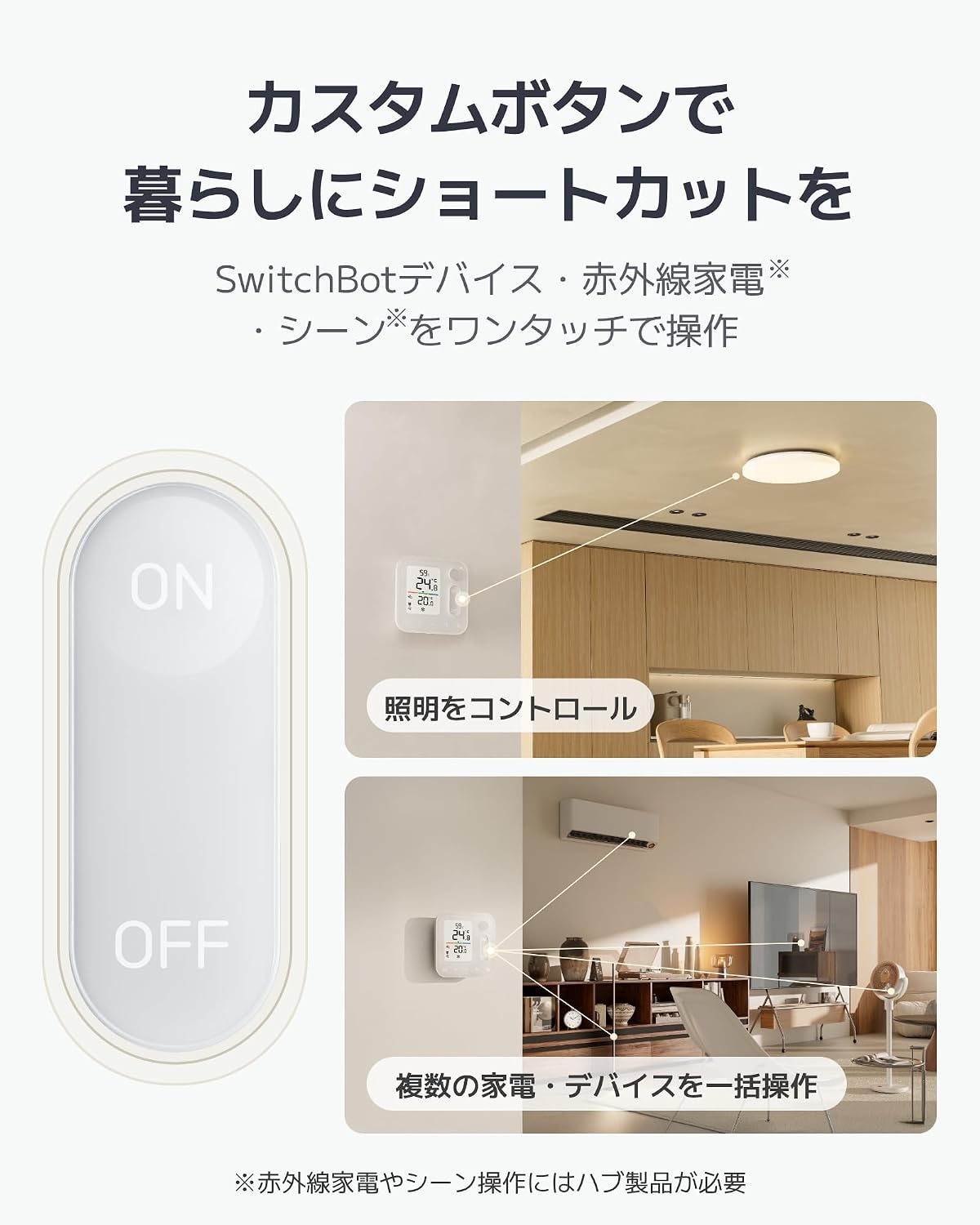 Detalle 2 de SwitchBot W7400000 温湿度管理パネル 温湿度計・エアコン操作・人感センサー搭載