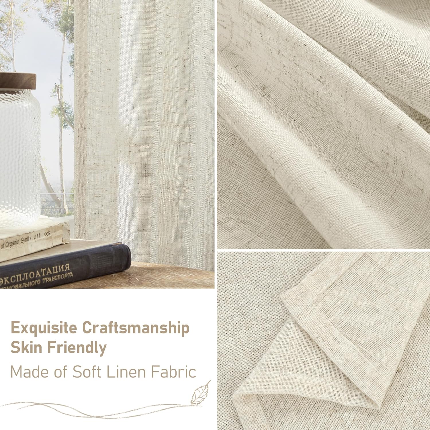 Detalle 2 de LAMIT Kitchen Window Curtains 34 x 36 Inch