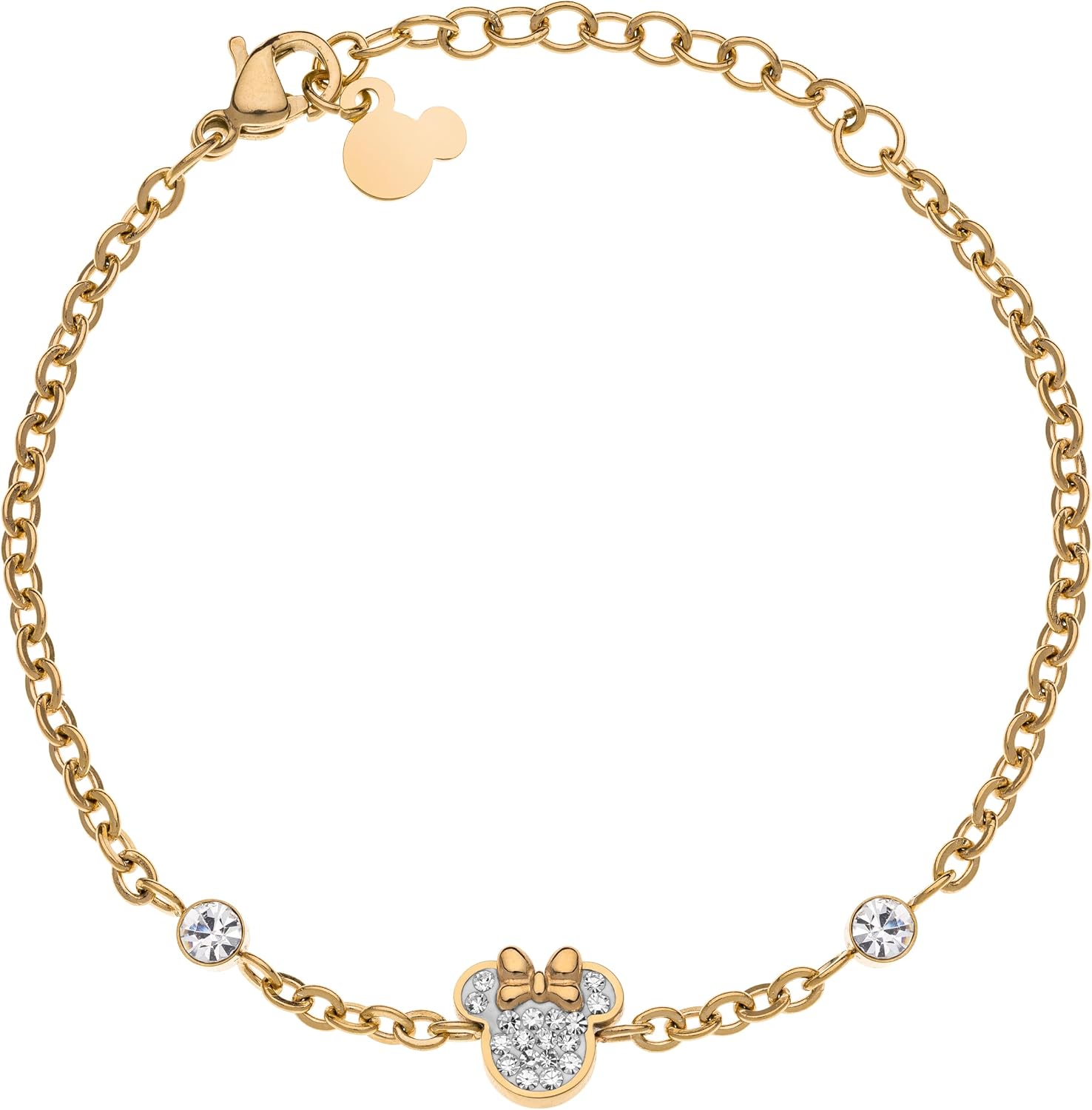Thumbnail 6 de Disney Bracelet Minnie pour filles en Acier Inoxydable, zircones roses - Taille 13-18 cm