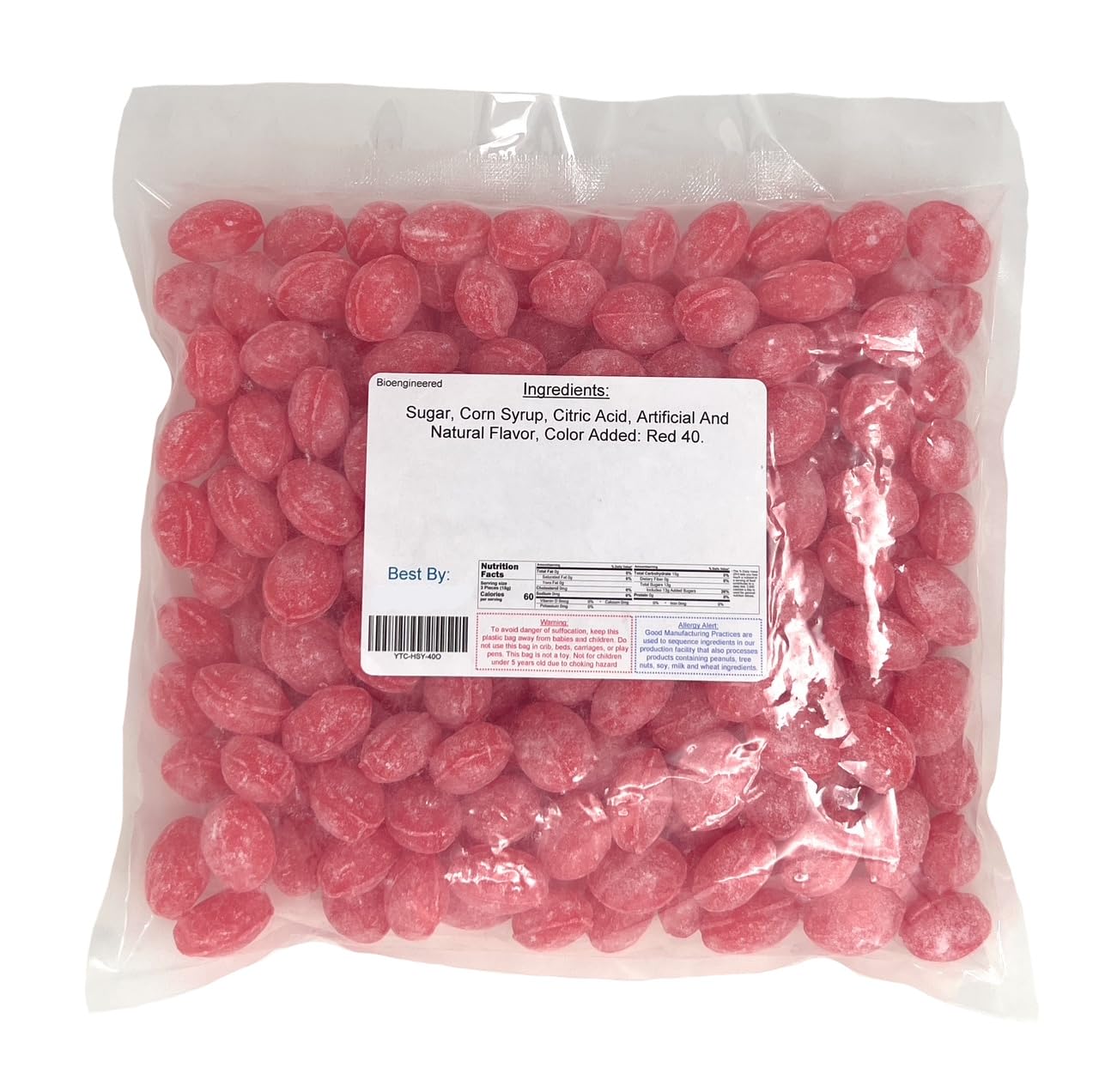Detalle 1 de YANKEETRADERS Wild Cherry Sanded Hard Candy Drops, 40 Oz. Bulk Bag