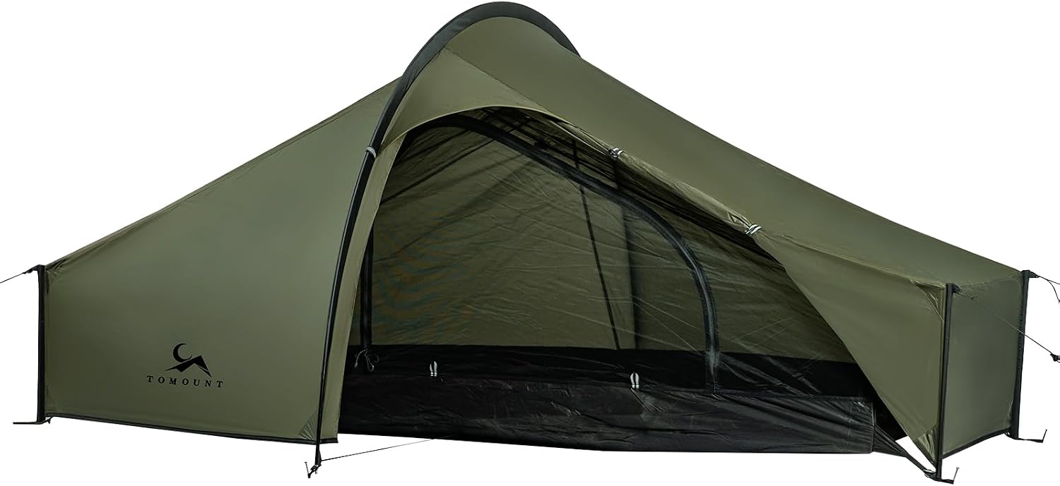 Detalle de TOMOUNT Bivy Tnl-4NyZt bivaktent voor 1 persoon, waterdicht en dubbellaags