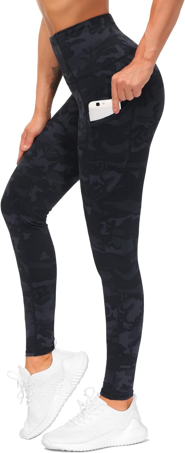 Detalle de THE GYM PEOPLE Thick High Waist Yoga Pants with Pockets (Tummy Control) for Women