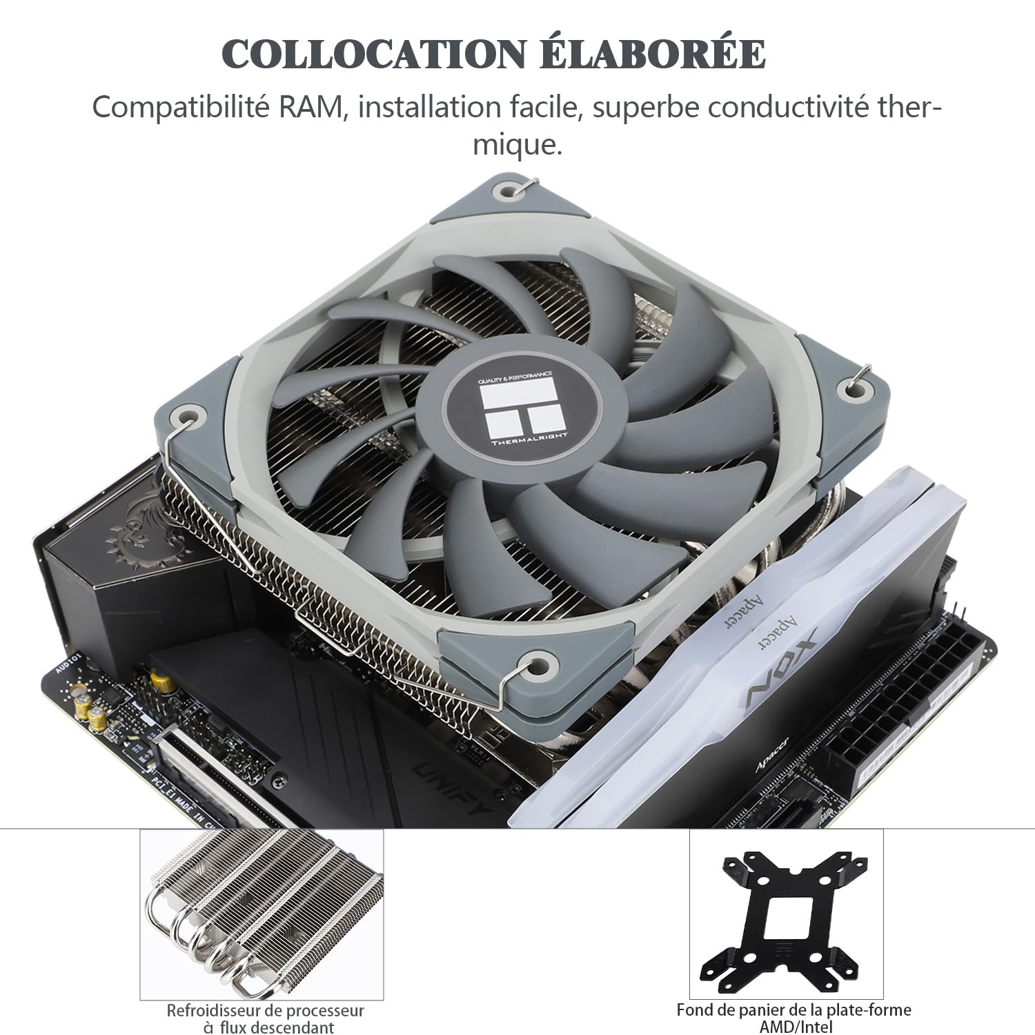 Detalle de Thermalright TR AXP120-X67 Low-Profile CPU-Luftkühler – kompakte Kühlung für AM4/AM5 und LGA 1700/115X/1200