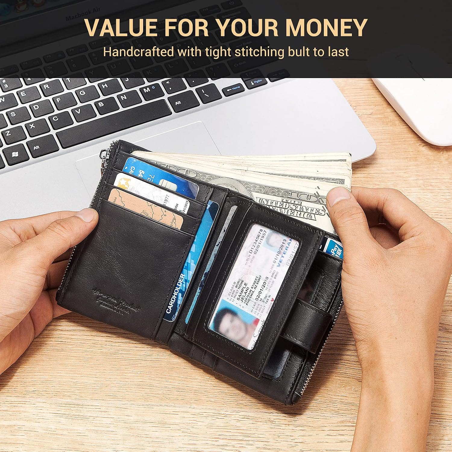Detalle 2 de Humerpaul leather RFID wallet 18 card slots