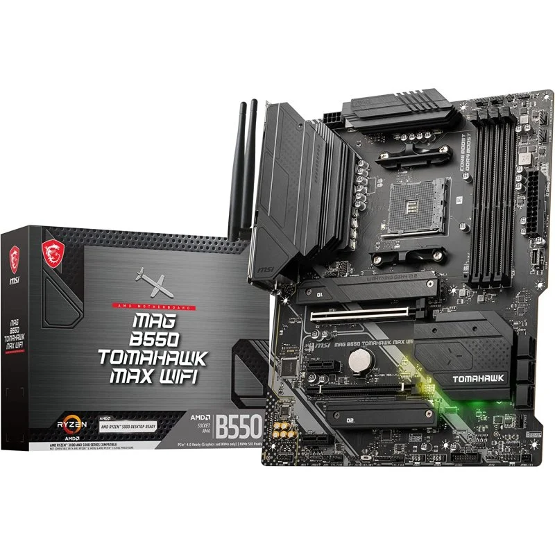 Detalle de MSI MAG B550 TOMAHAWK MAX placa base 2,5G LAN
