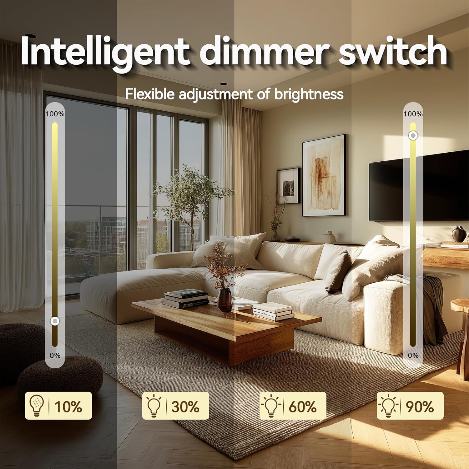 Thumbnail 2 de BSEED Dimmer Smart Alexa Lichtschalter 300W – 1 Fach, Touch, WIFI Wandlichtschalter