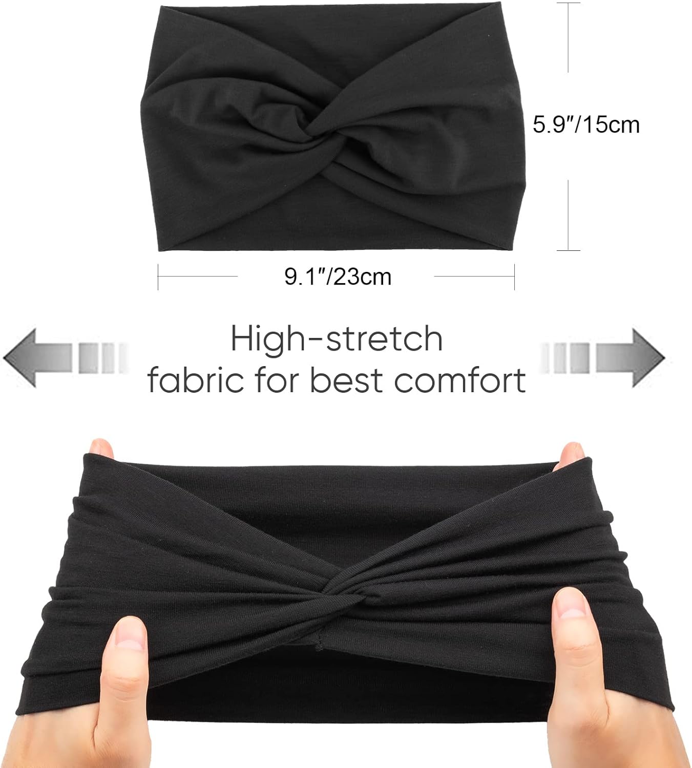 Thumbnail 6 de DRESHOW 4 pièces Bandeau Cheveux Femme Boho — Bandeaux imprimé fleur et croisé