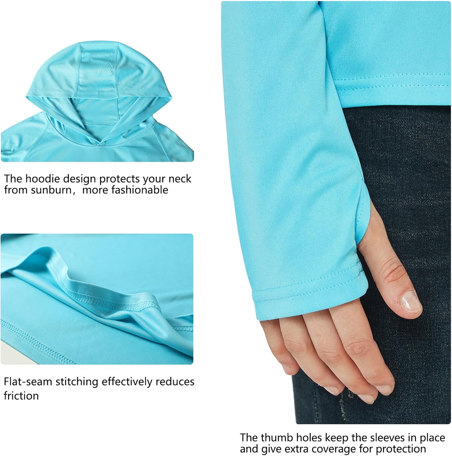 Detalle de Willit Women's UPF 50+ Sun Protection Hoodie SPF Shirt Long Sleeve for Outdoor Activities