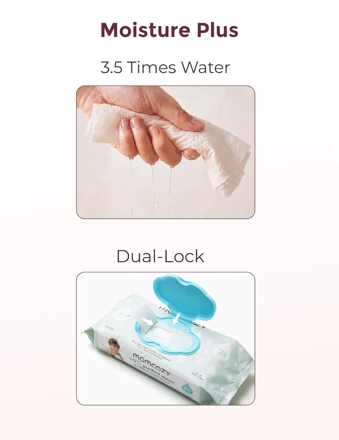 Thumbnail 6 de Momcozy Baby Wipes Extra Large 99% Water, Unscented & Hypoallergenic
