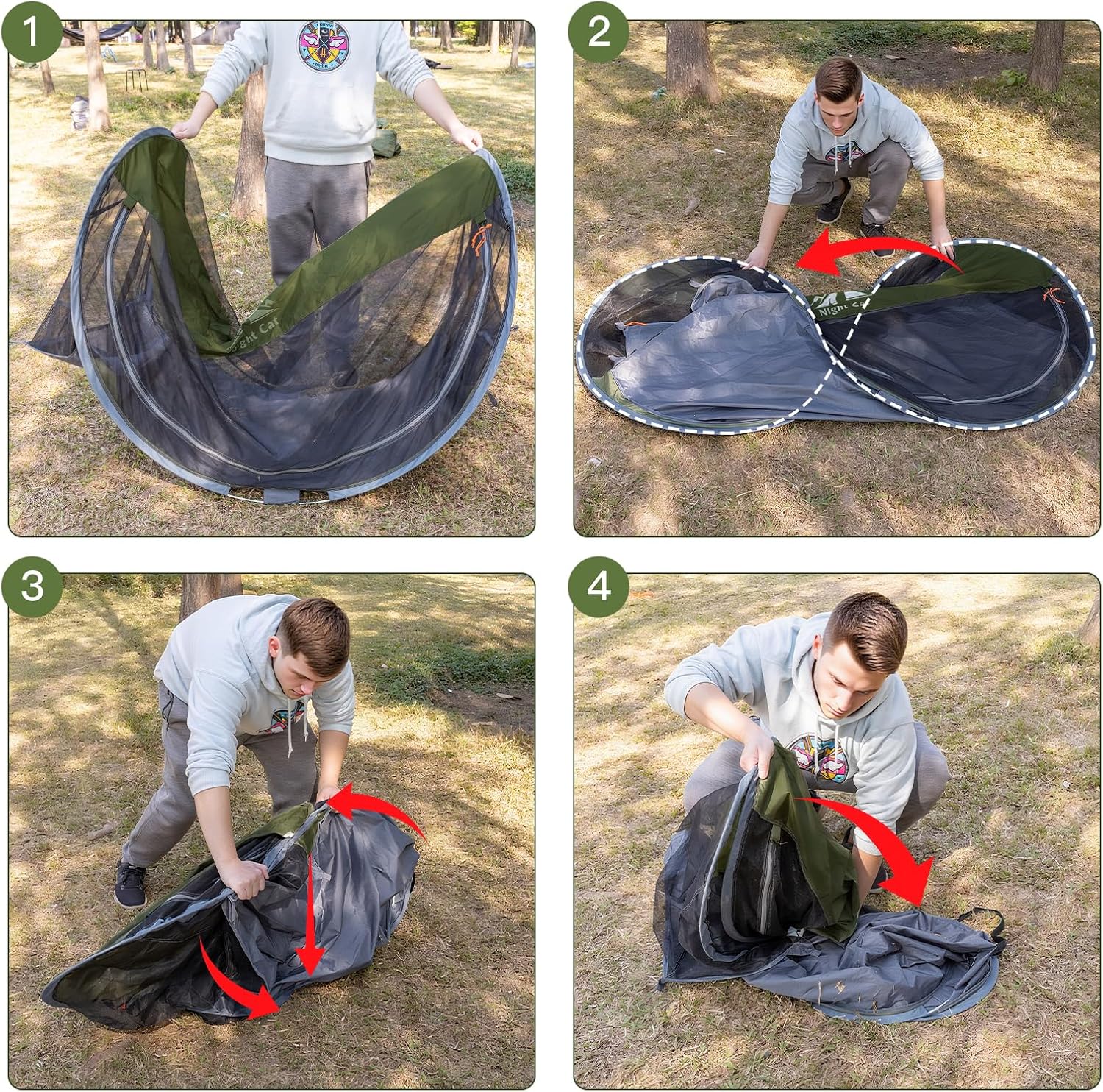 Thumbnail 6 de Night Cat Moskitonetz-Zelt für 1 Person (Pop-up) – Insekten-Schutz für Camping, Park & Wanderung