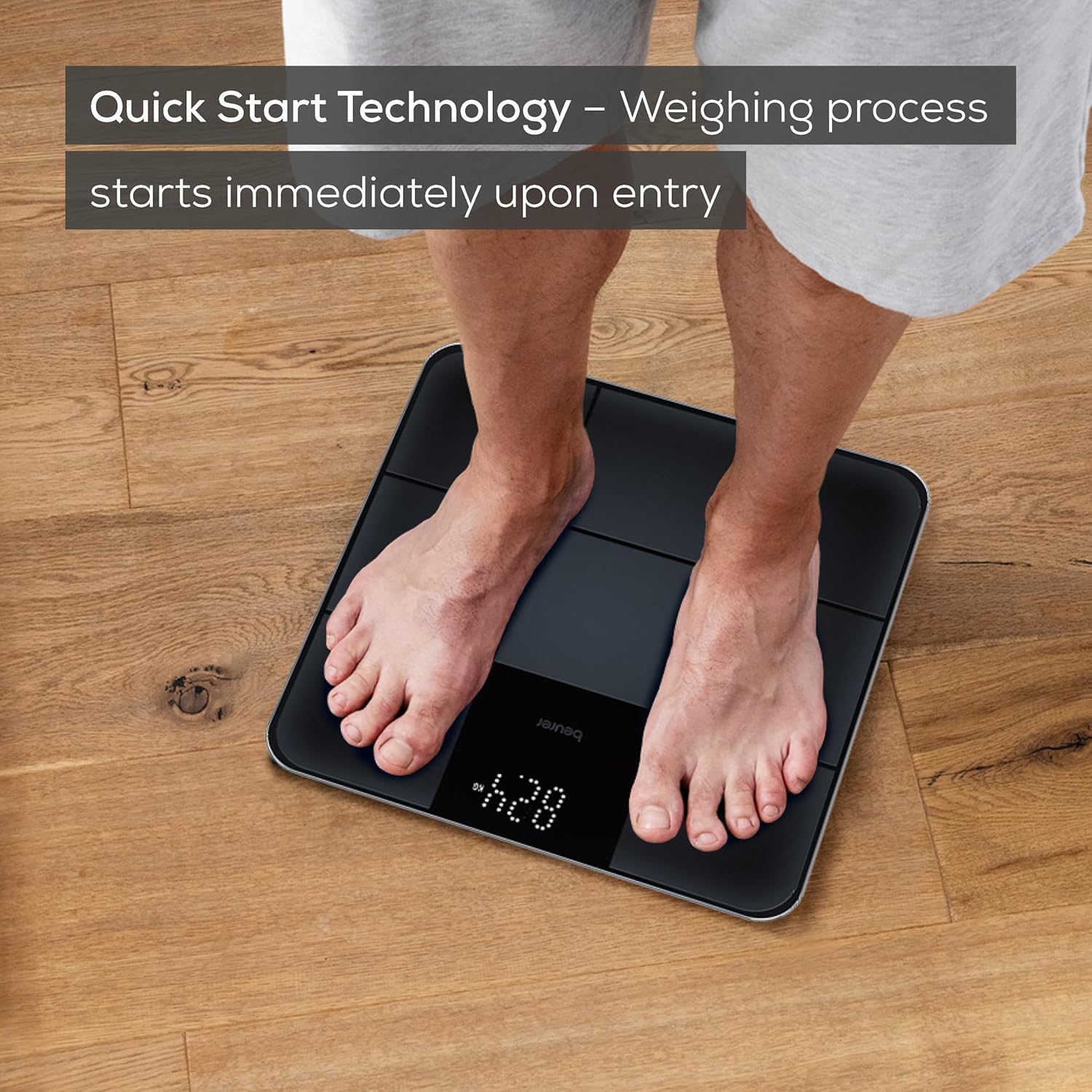 Detalle de Beurer GS 235 Glass Scale: A clean, practical digital bathroom scale with Magic Display
