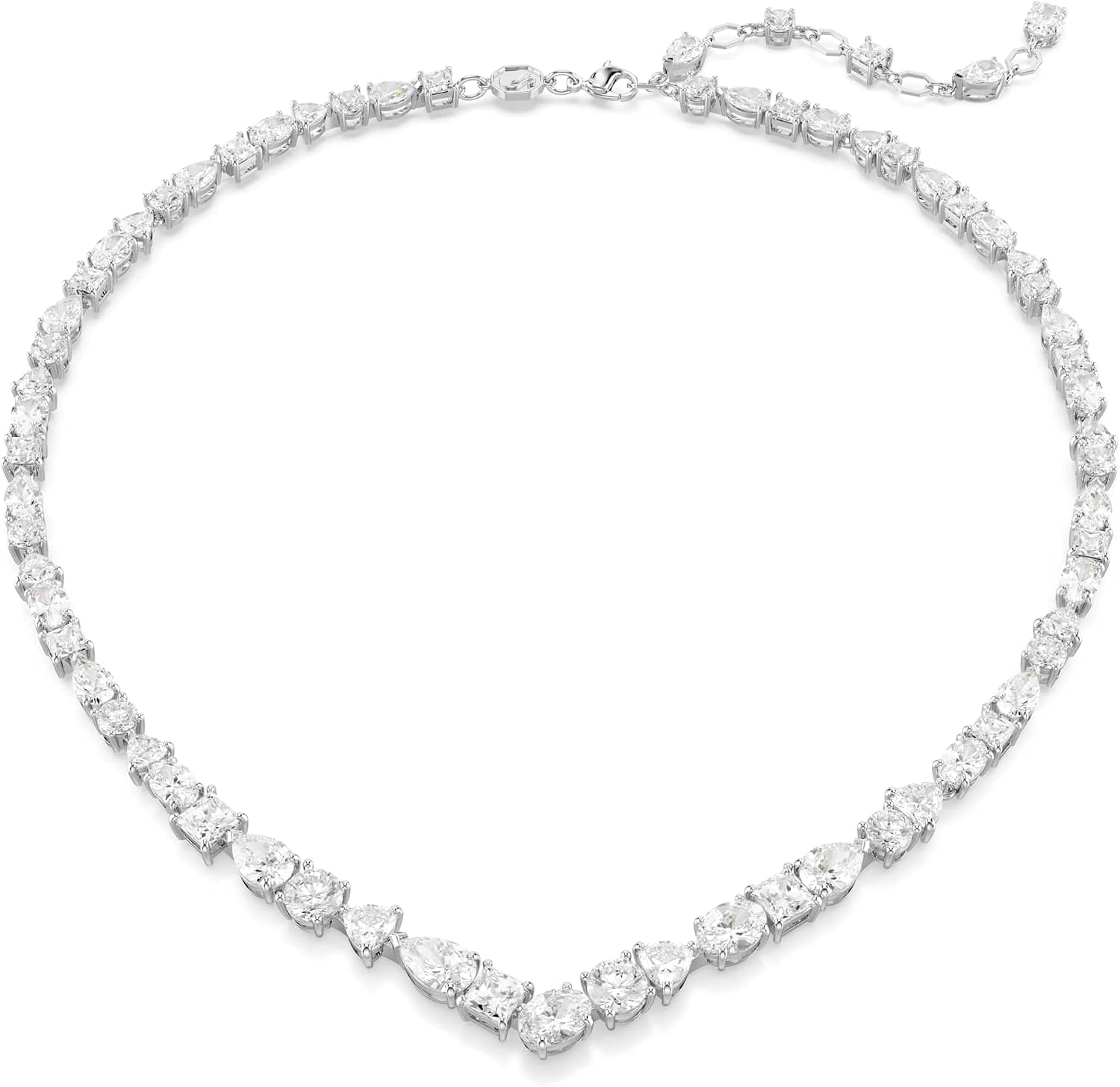 Thumbnail 4 de Swarovski Mesmera Set: Rhodiniert Halskette und Ohrringe mit Strahlenden Swarovski Kristallen