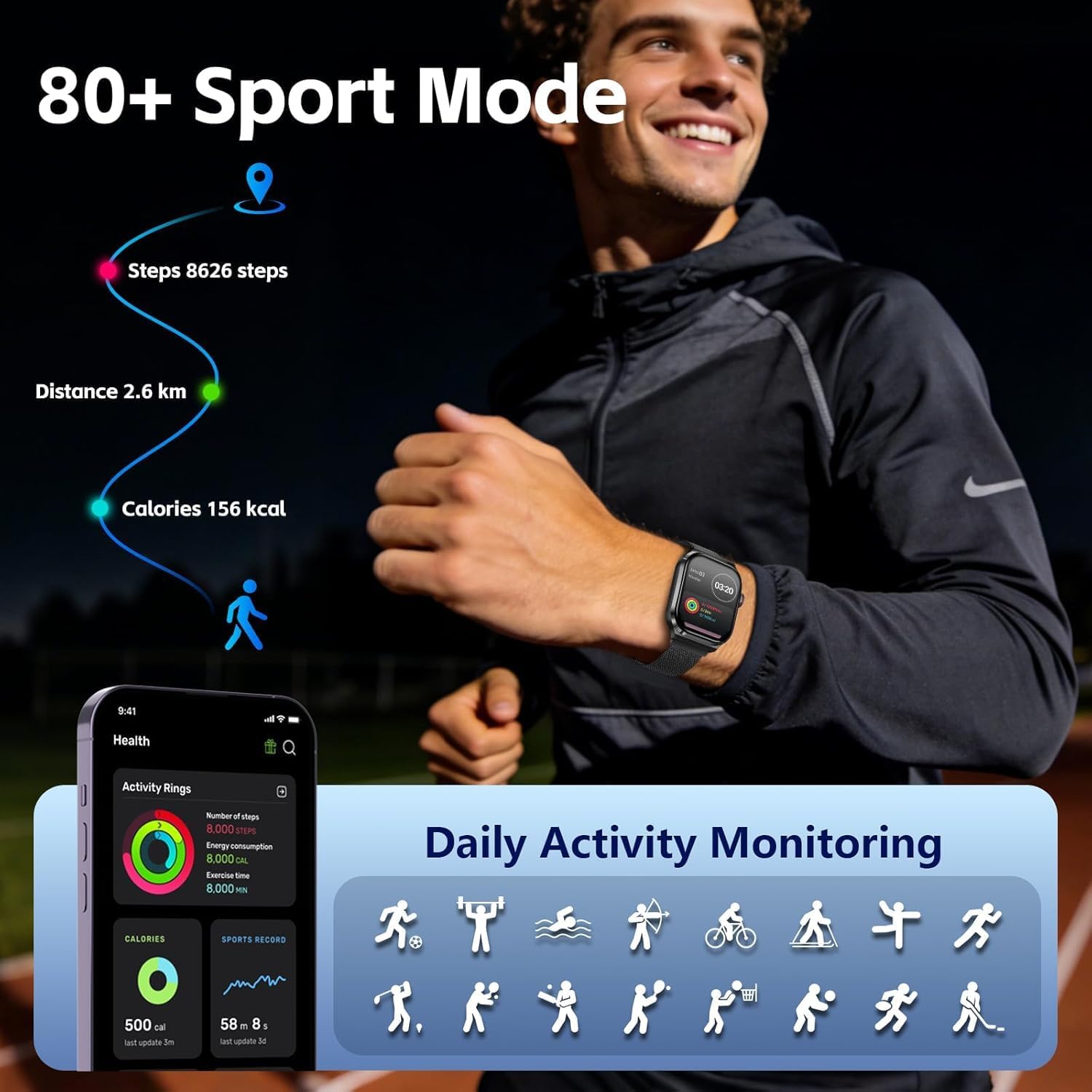 Thumbnail 6 de Maxee AI Smart Watch with Voice Recorder: Transcription, Summaries and 135 Languages