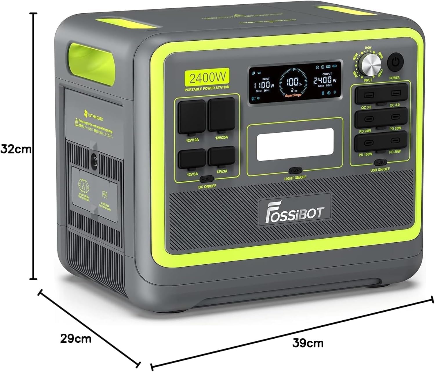 Detalle 2 de FOSSiBOT F2400 Générateur solaire 2048Wh ⚡
