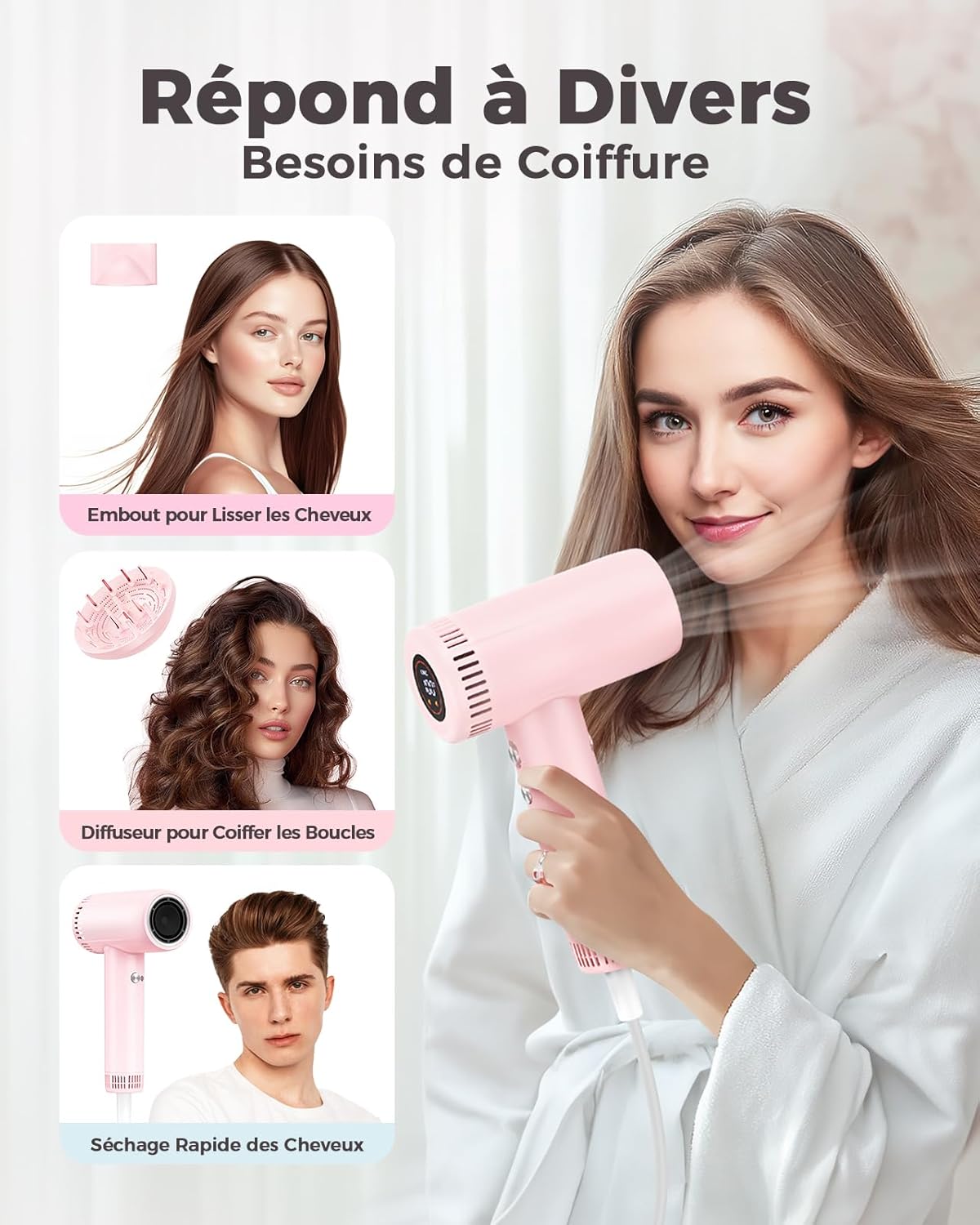 Detalle de Haokoo Seche Cheveux Diffuseur Boucle 9 niveaux