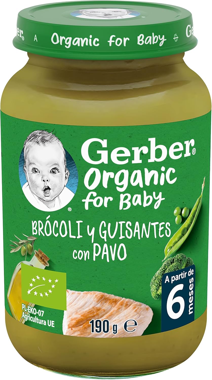 Thumbnail 1 de Gerber Organic Tarritos de Pavo, Brócoli y Guisantes, 6x190g 🥦