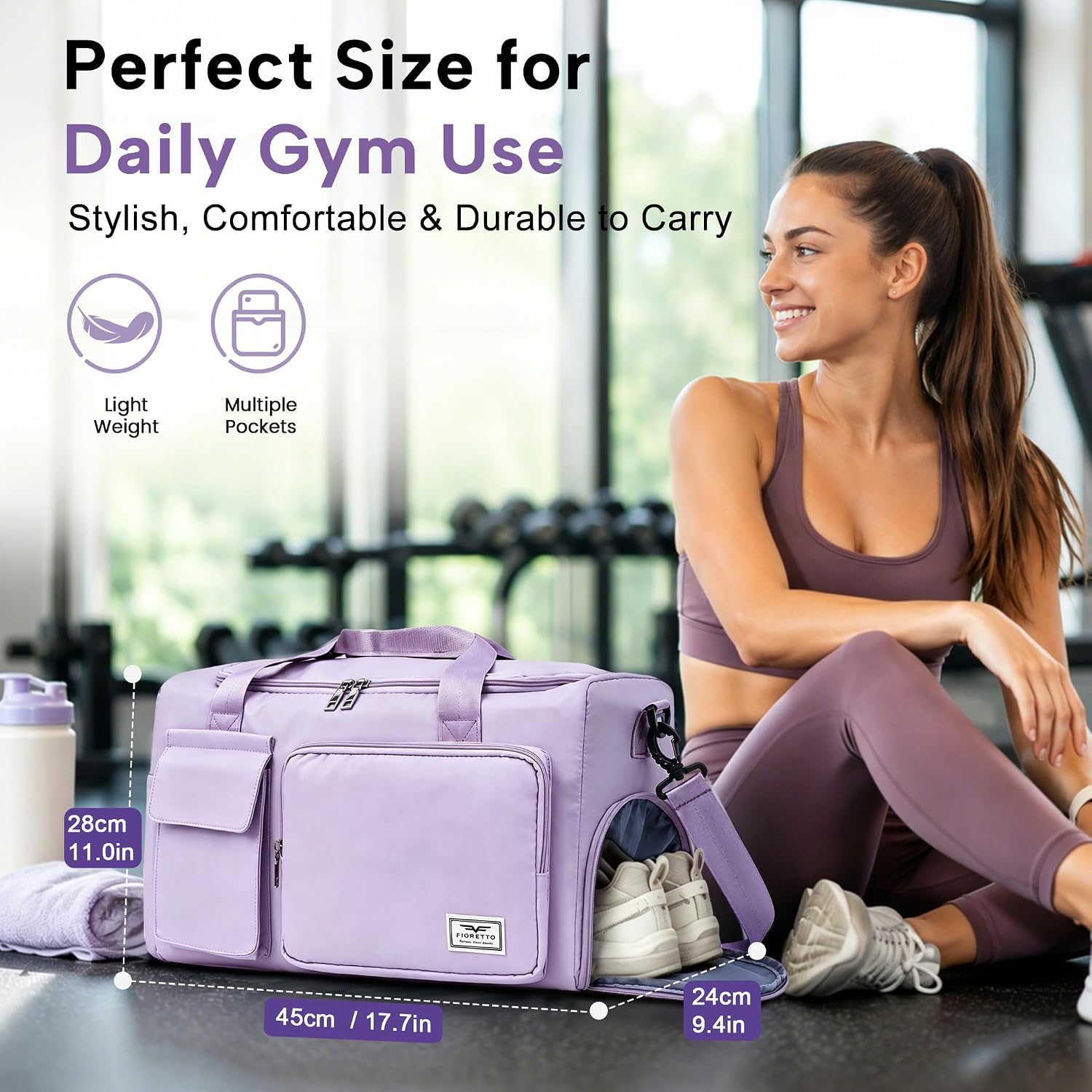 Thumbnail 4 de FIORETTO Women's Gym Duffle Bag 37L