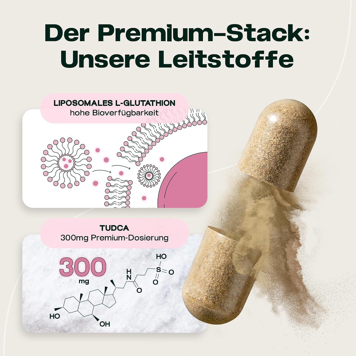 Detalle de Revocelo Leber-Komplex mit TUDCA – Schilddrüsen-Umwandler 9-fach-Formel (vegan) mit liposomalem Glutathion, Cholin und Selen, 60 Kapseln