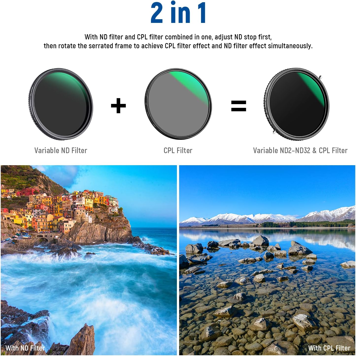 Detalle 2 de Neewer 77mm Variable ND+CPL Filter