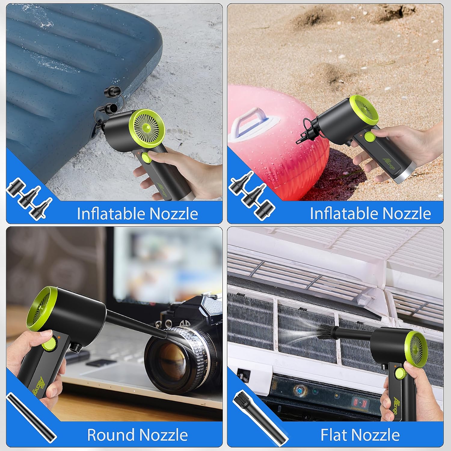 Detalle de ATEngeus elektrische stofblazer met 6000mAh-accu, USB-C en traploze regeling