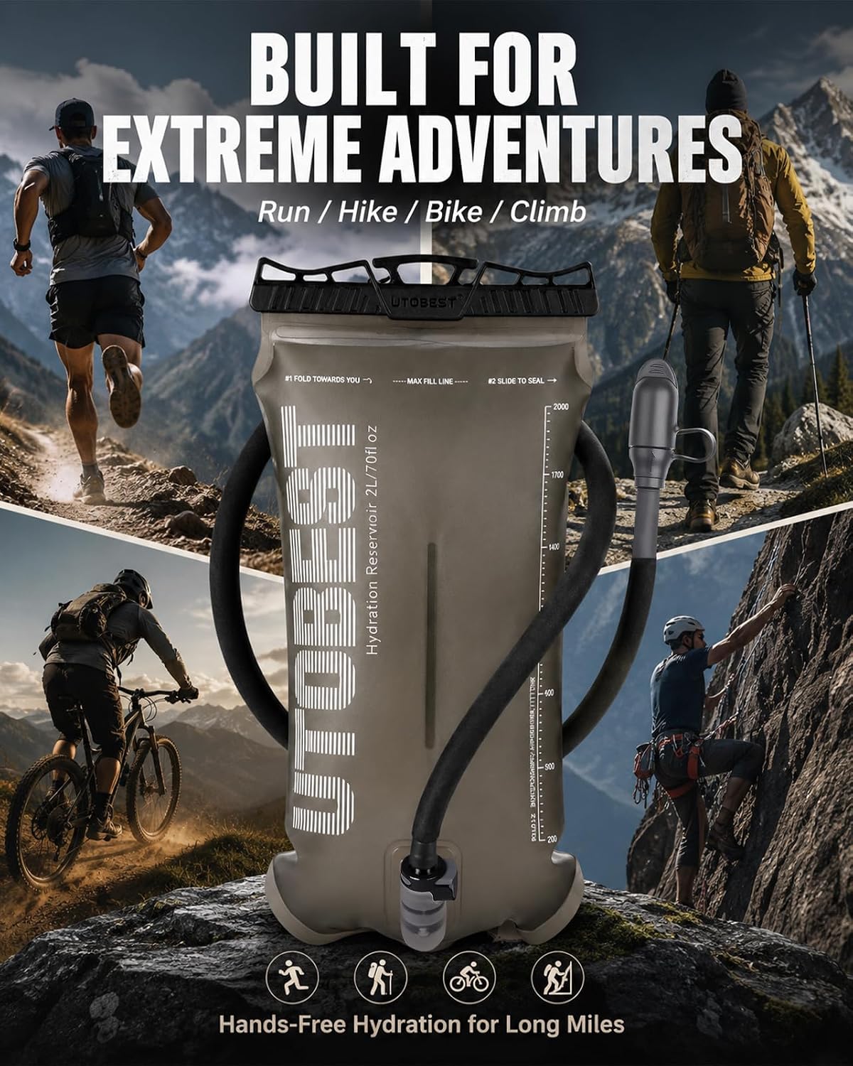 Thumbnail 6 de UTOBEST Water Bladder 1.5L–3L: Durable TPU Hydration Reservoir for Outdoor Activities