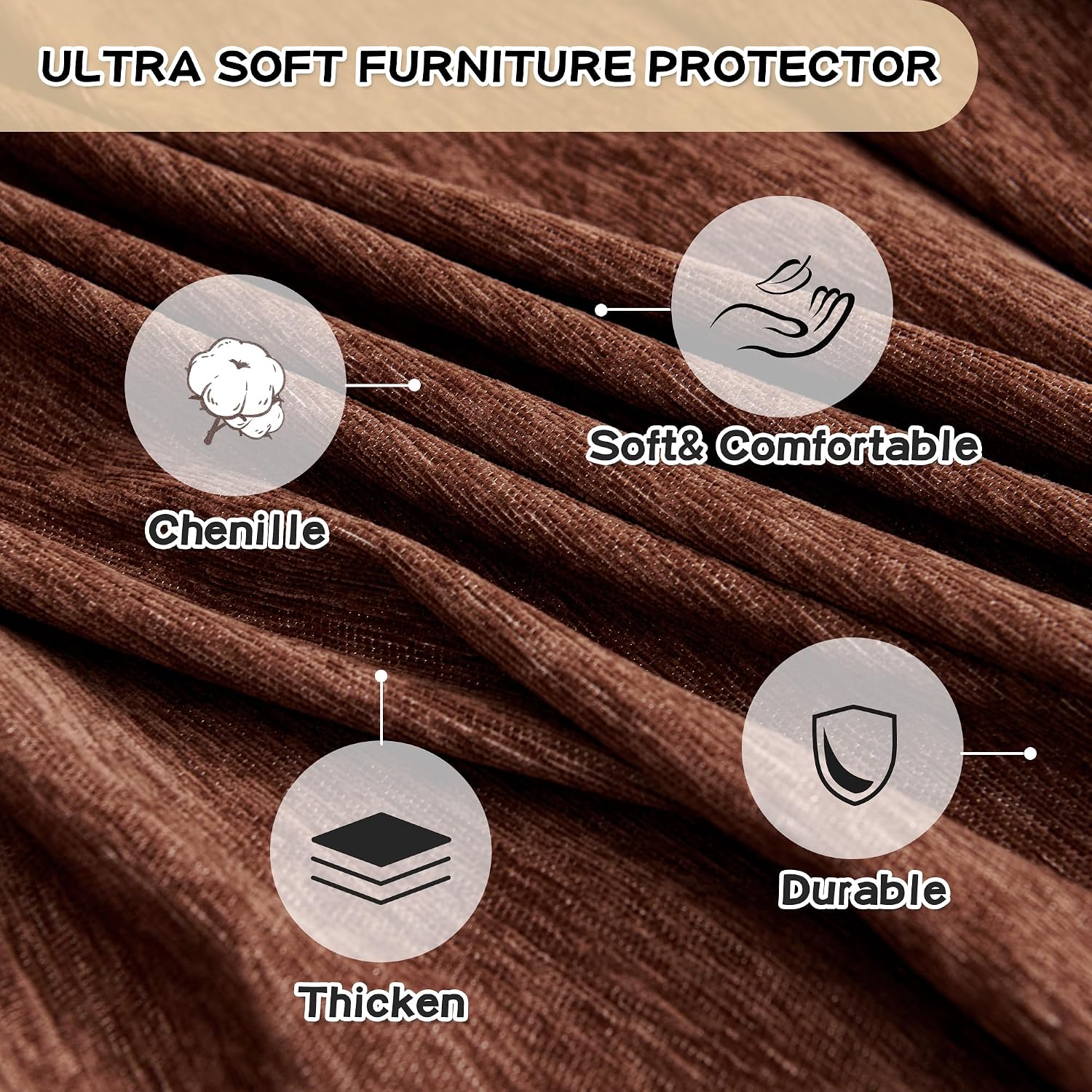 Detalle 1 de MYSKY HOME Sectional Couch Cover, Chenille