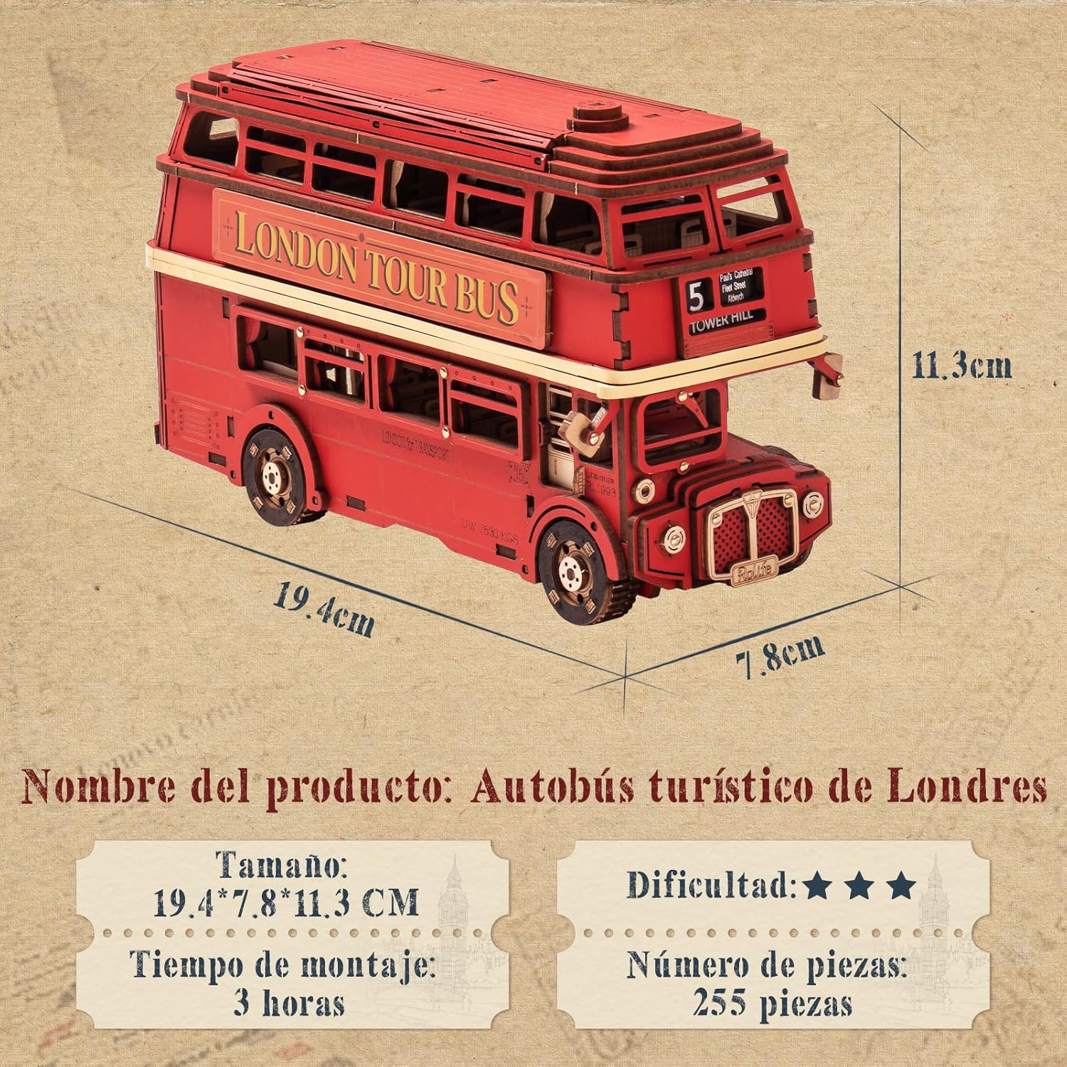 Thumbnail 4 de Rolife Puzzle 3D London Tour Bus